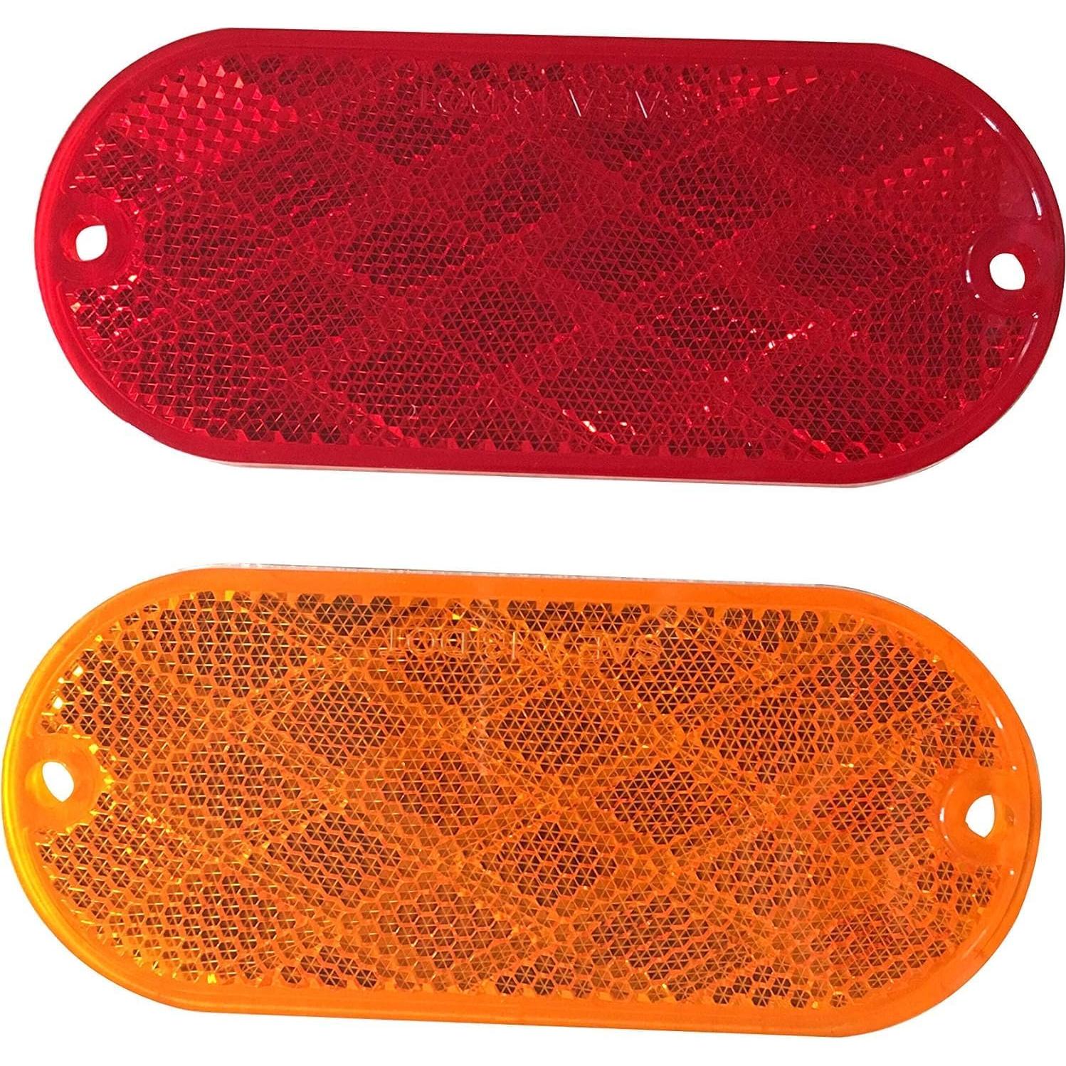 Reflectores Ovalados MaxxHaul 51018 Paquete de 8 Rojos y Ámbar