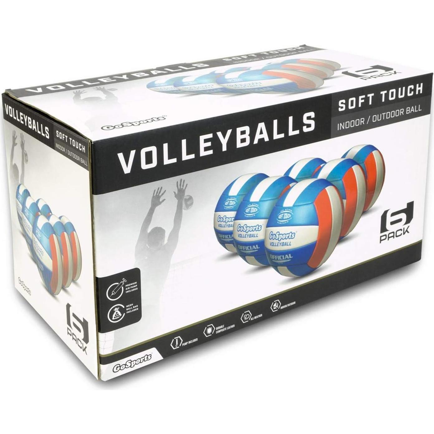 Balón de Voleibol Recreativo GoSports Soft Touch - Paquete de 6