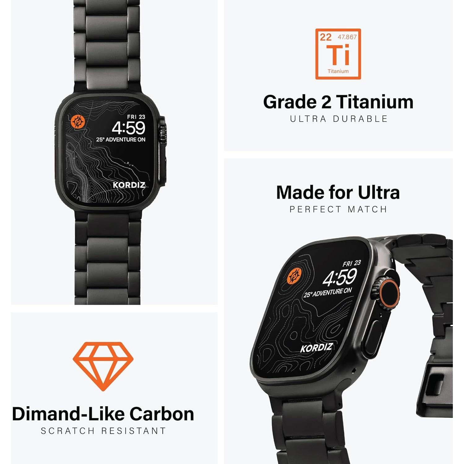 Banda de Titanio KORDIZ T01 Pro Max para Apple Watch 49mm