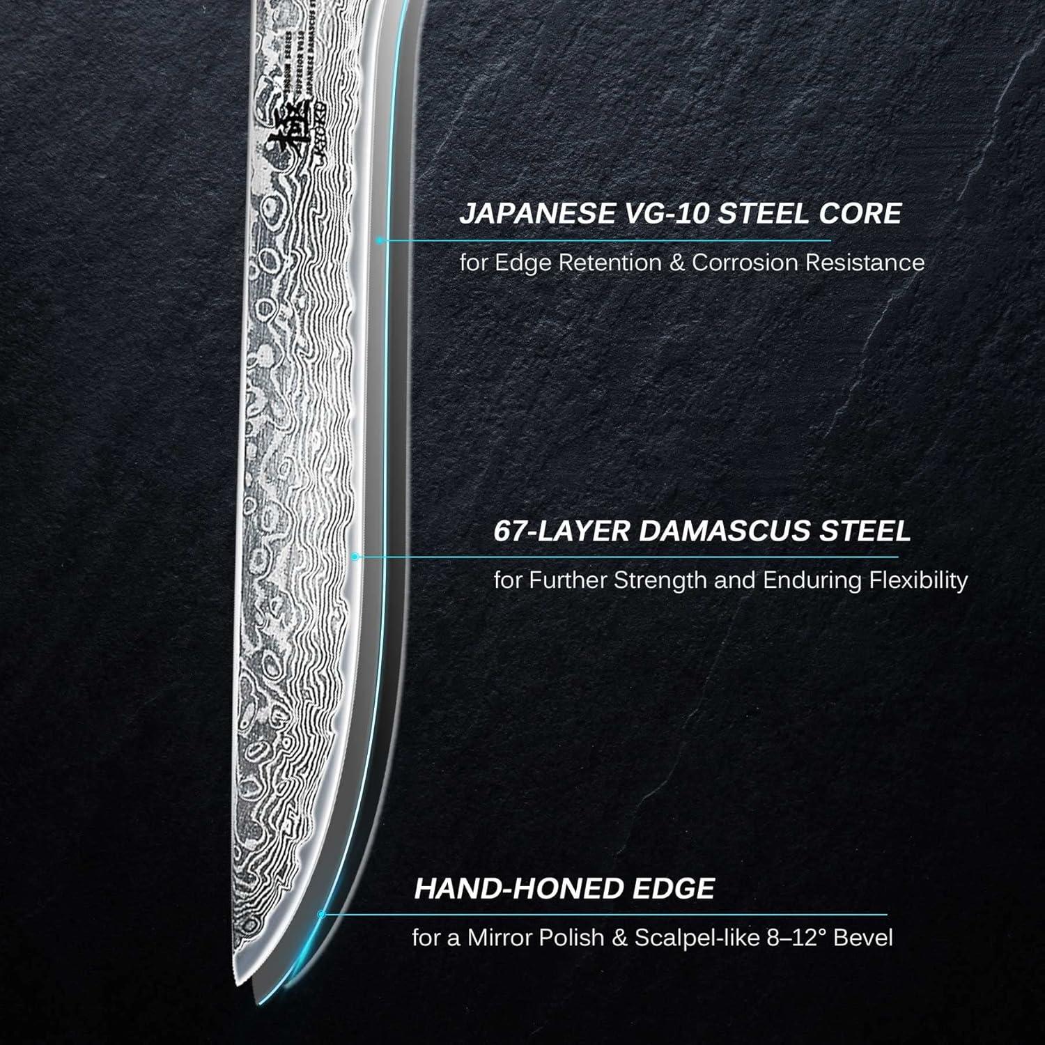 Cuchillo de Deshuesar KYOKU 17.78 cm Acero Damasco VG10