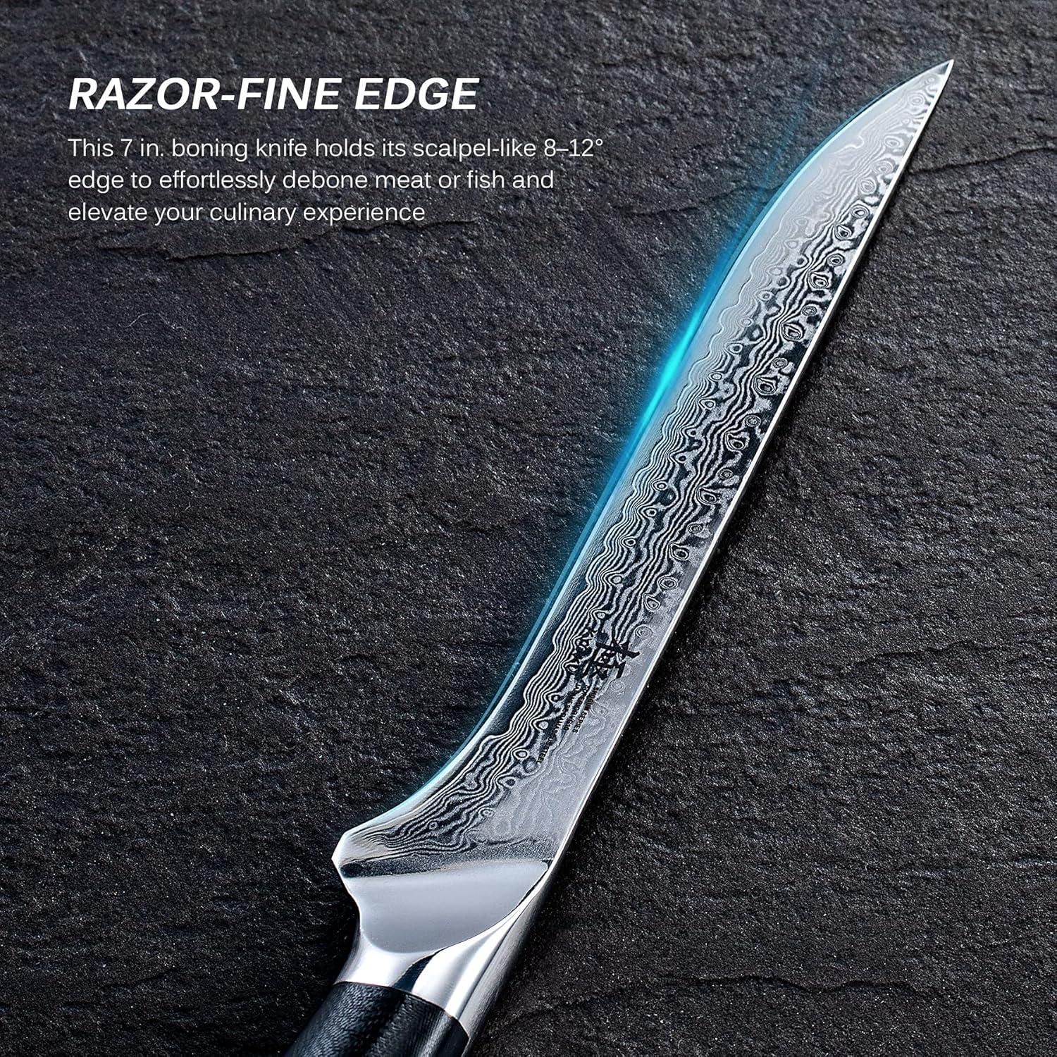 Cuchillo de Deshuesar KYOKU 17.78 cm Acero Damasco VG10