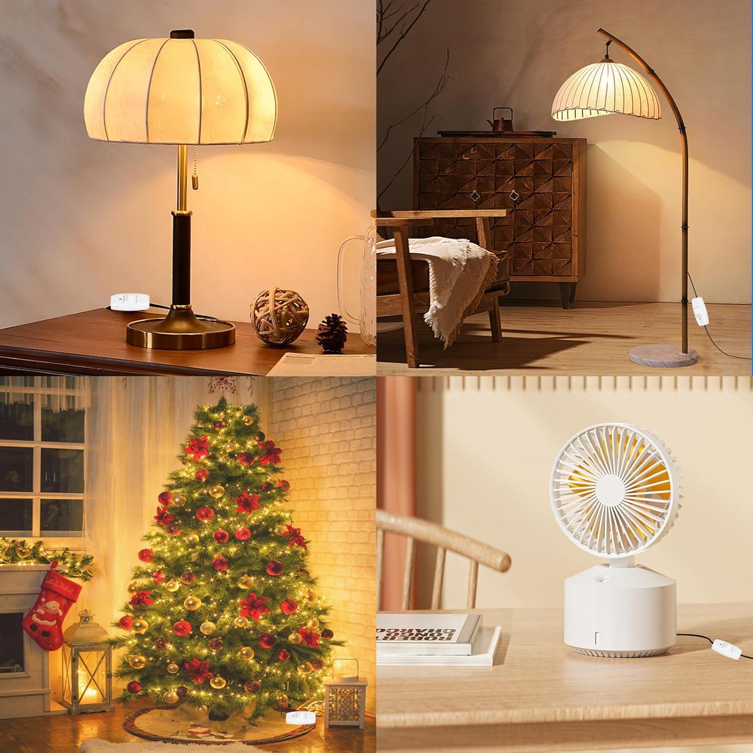 Paquete de 2 Interruptores Inline XGJUCE 6A para Lámparas