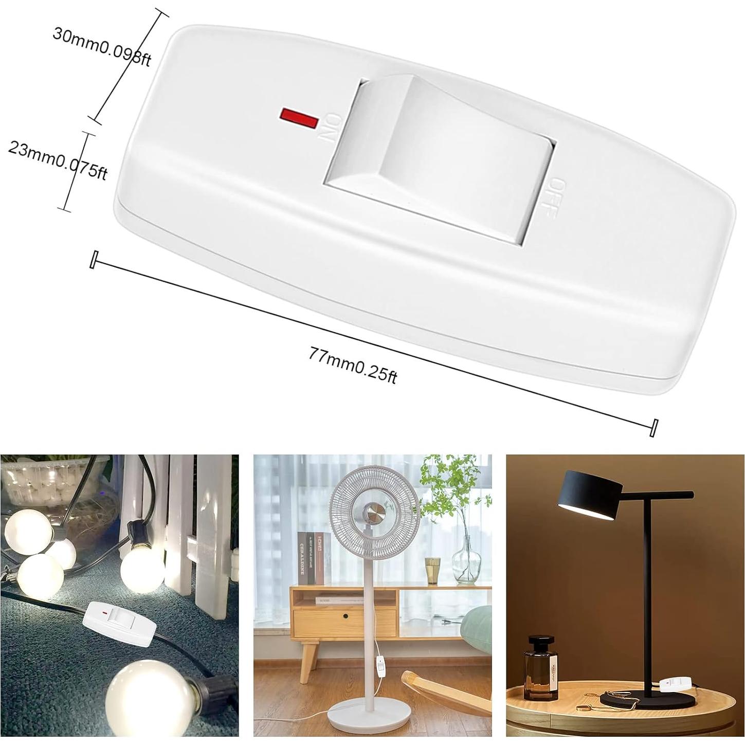 Paquete de 2 Interruptores Inline XGJUCE 6A para Lámparas