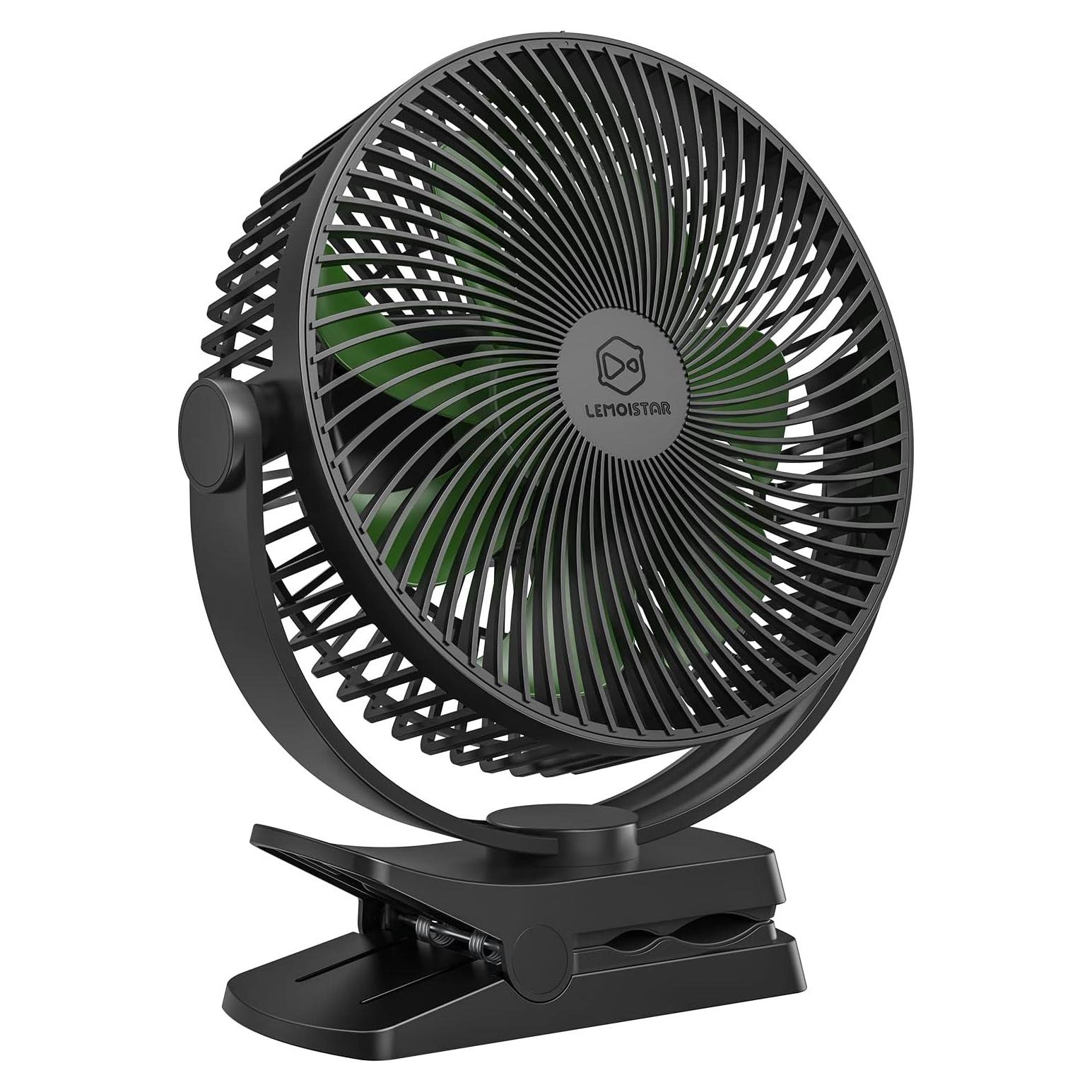 Ventilador Clip Recargable 10000mAh LEMOISTAR 8" 4 Velocidades