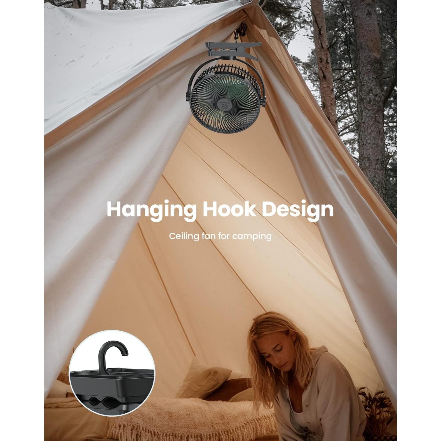 Ventilador Clip Recargable 10000mAh LEMOISTAR 8" 4 Velocidades