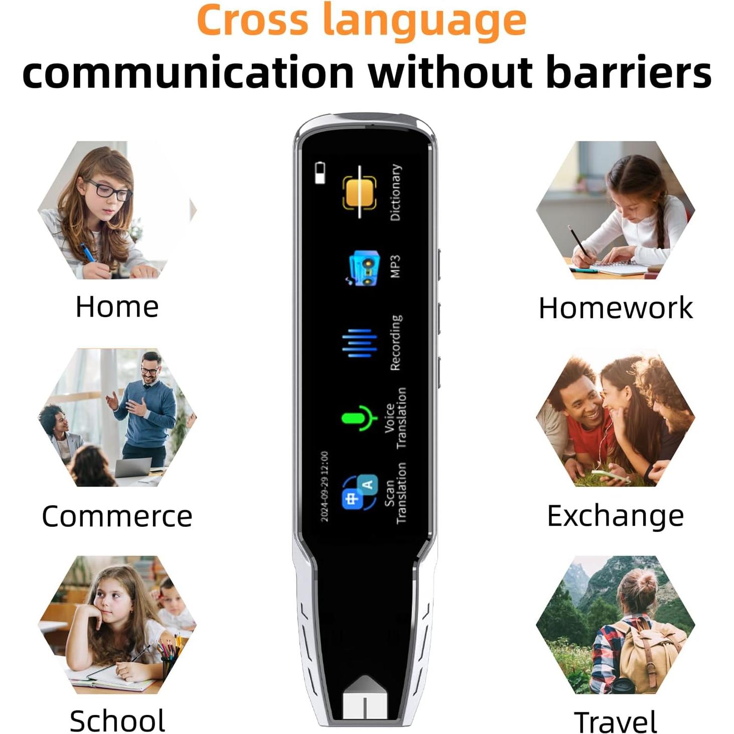 Bolígrafo Traductor Digital Wellanpower 3.69" Pantalla Táctil