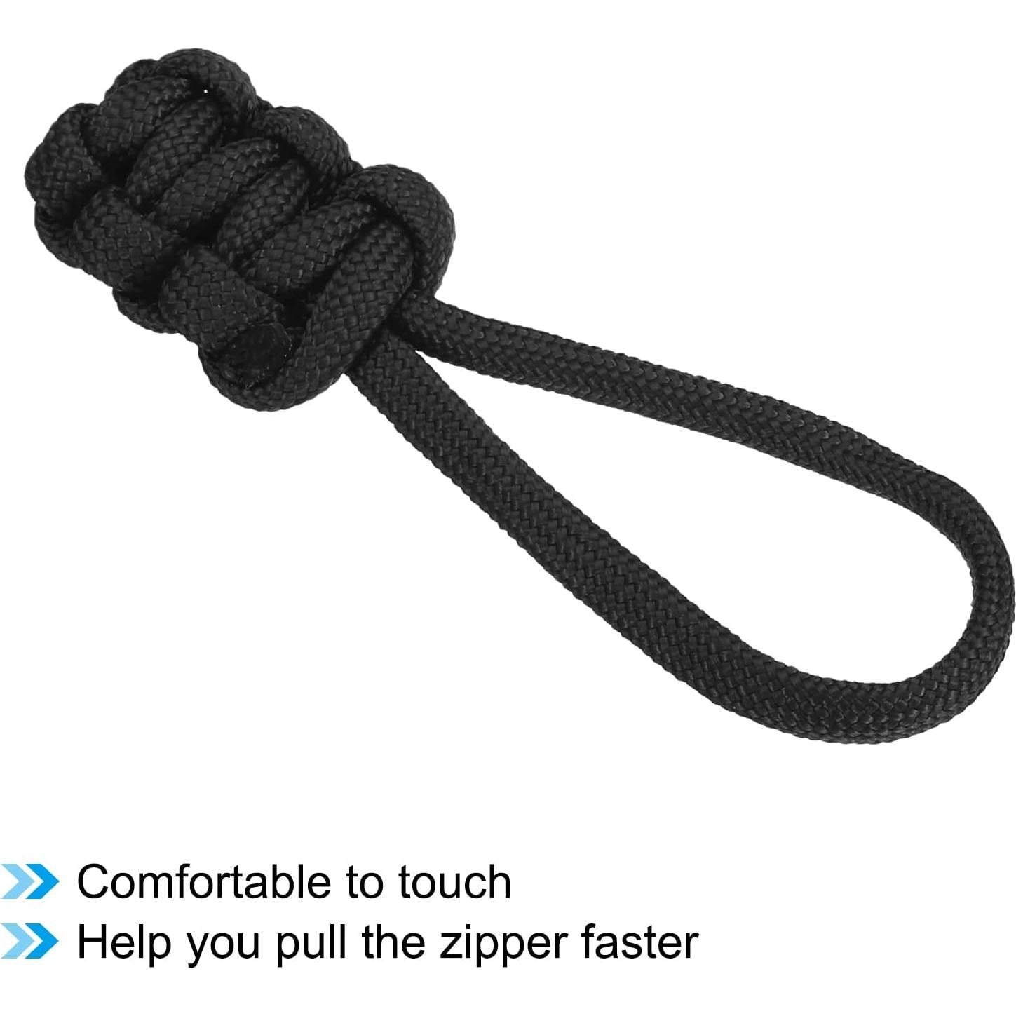 Tiradores de Cremallera PATIKIL 6 Piezas Nylon Negro