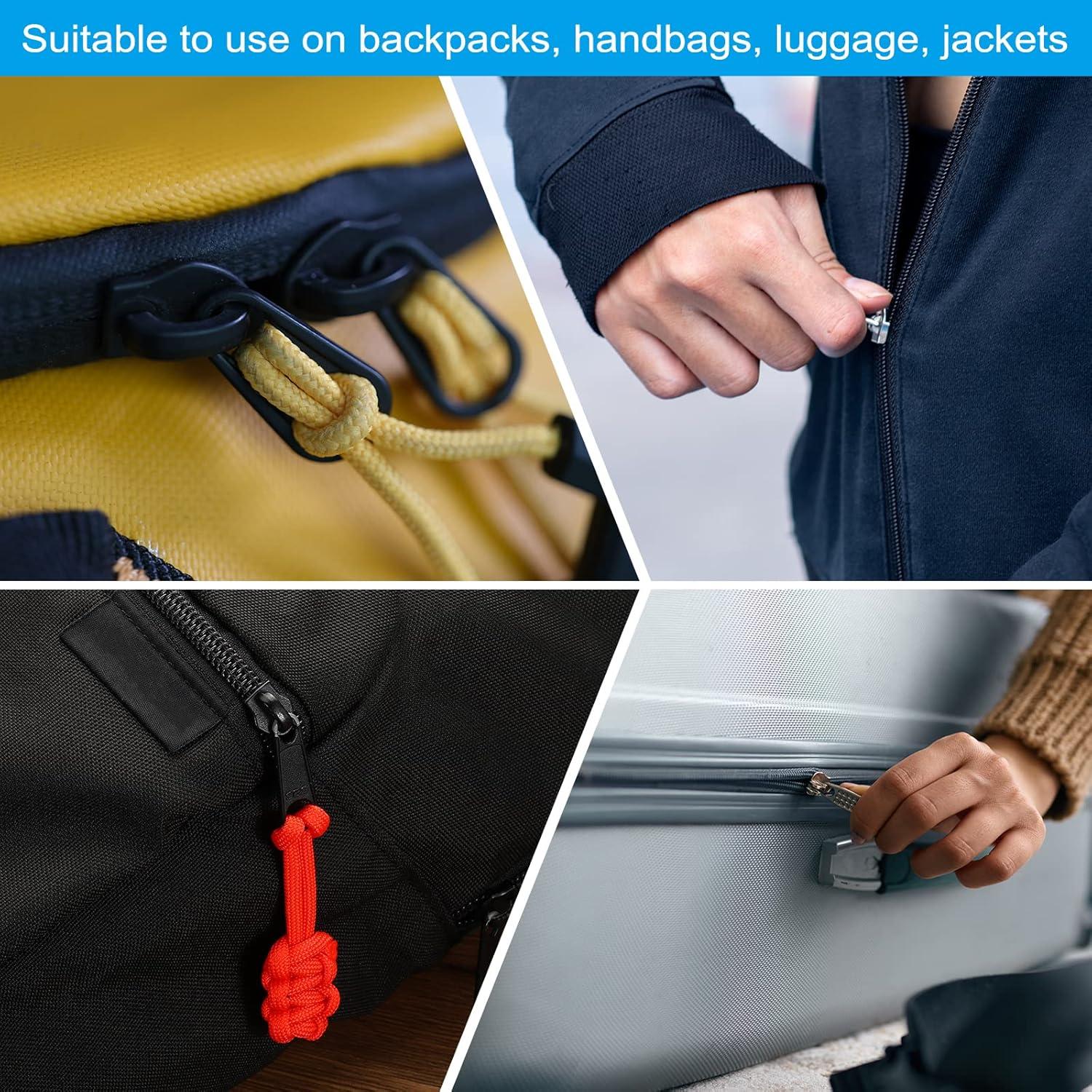 Tiradores de Cremallera PATIKIL 6 Piezas Nylon Negro