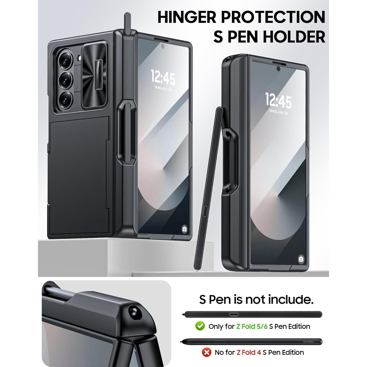 Funda Cartera Vizvera para Samsung Galaxy Z Fold 6 - Negro