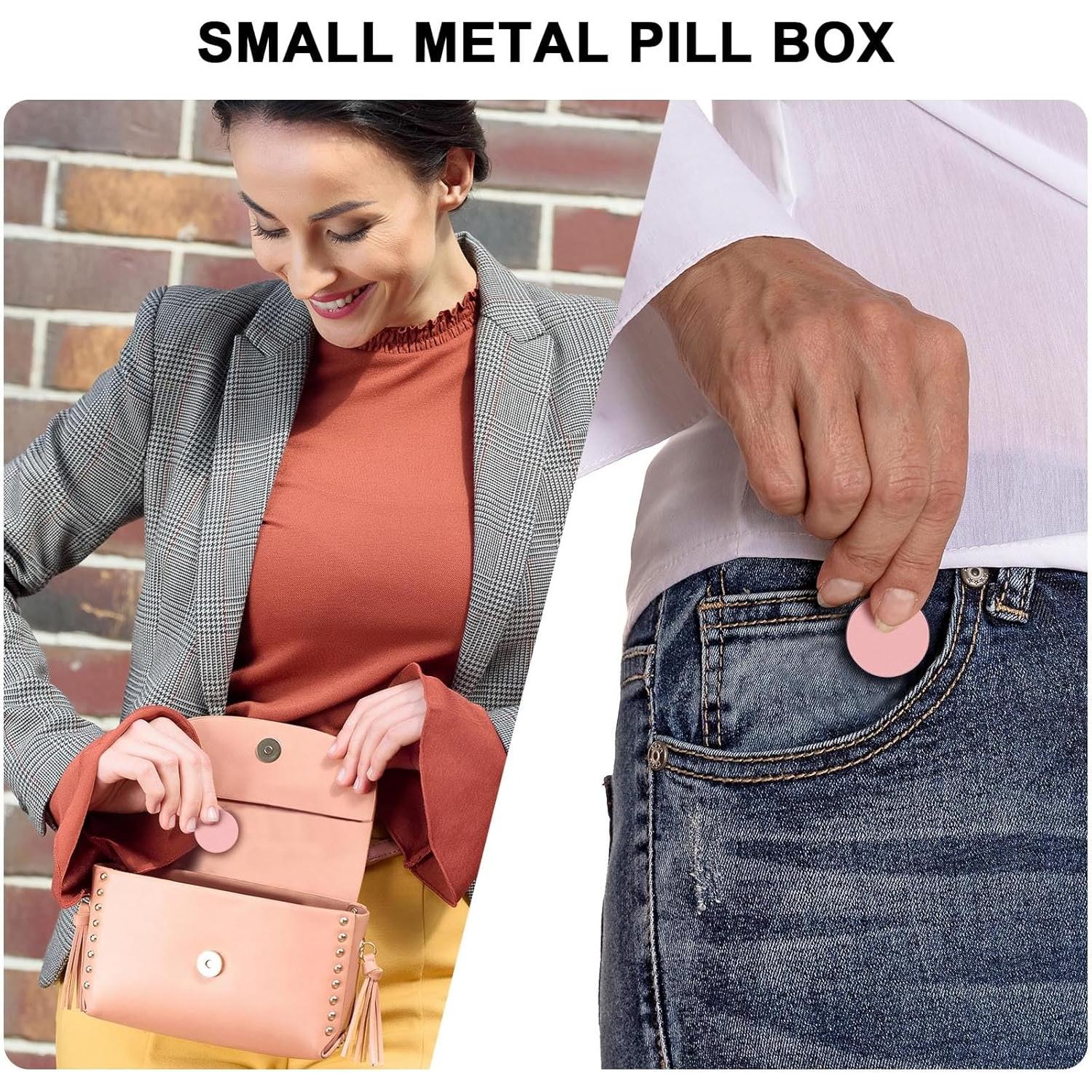 Estuche para Pastillas Pequeño SOBAHIDO - Metal Impermeable Rosa