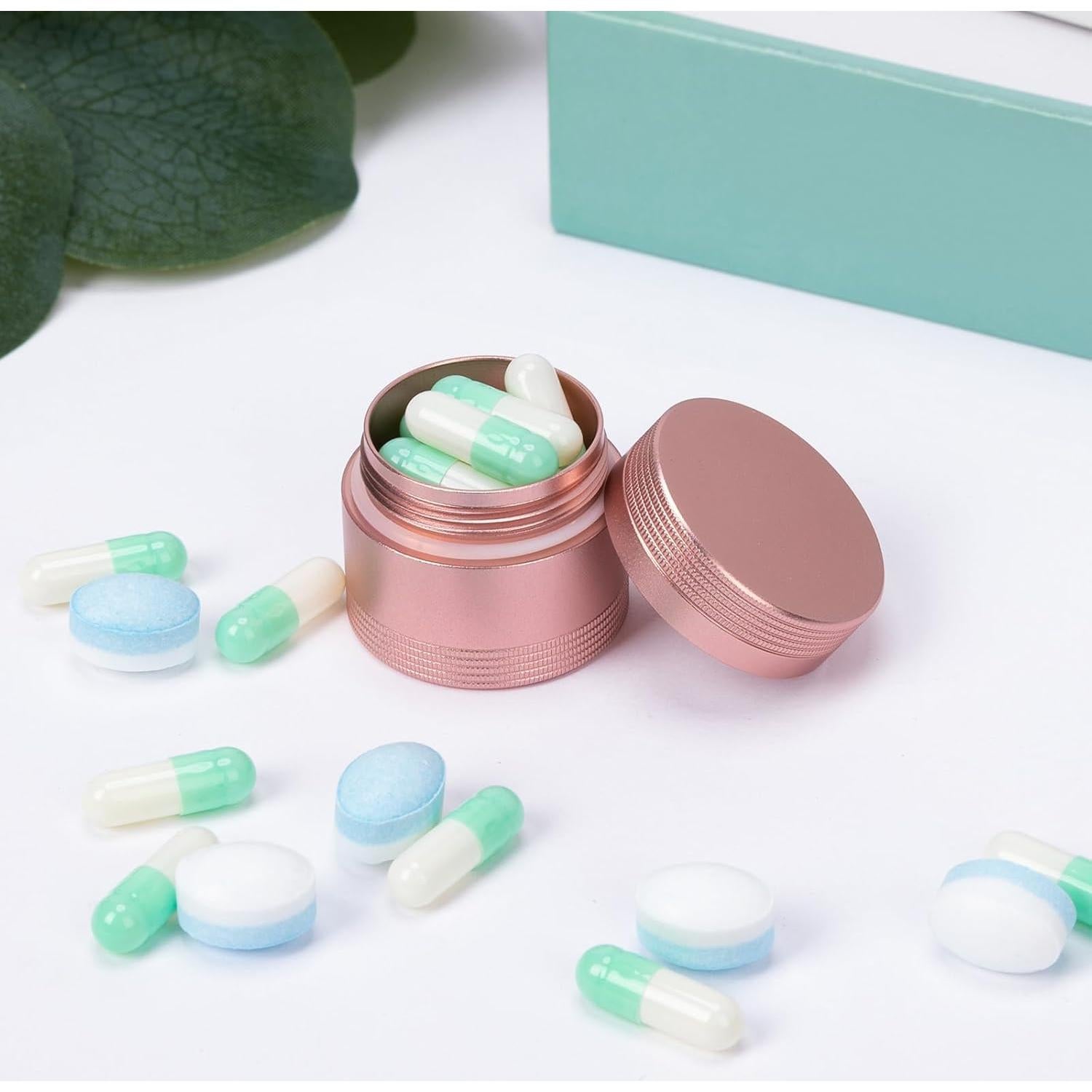 Estuche para Pastillas Pequeño SOBAHIDO - Metal Impermeable Rosa