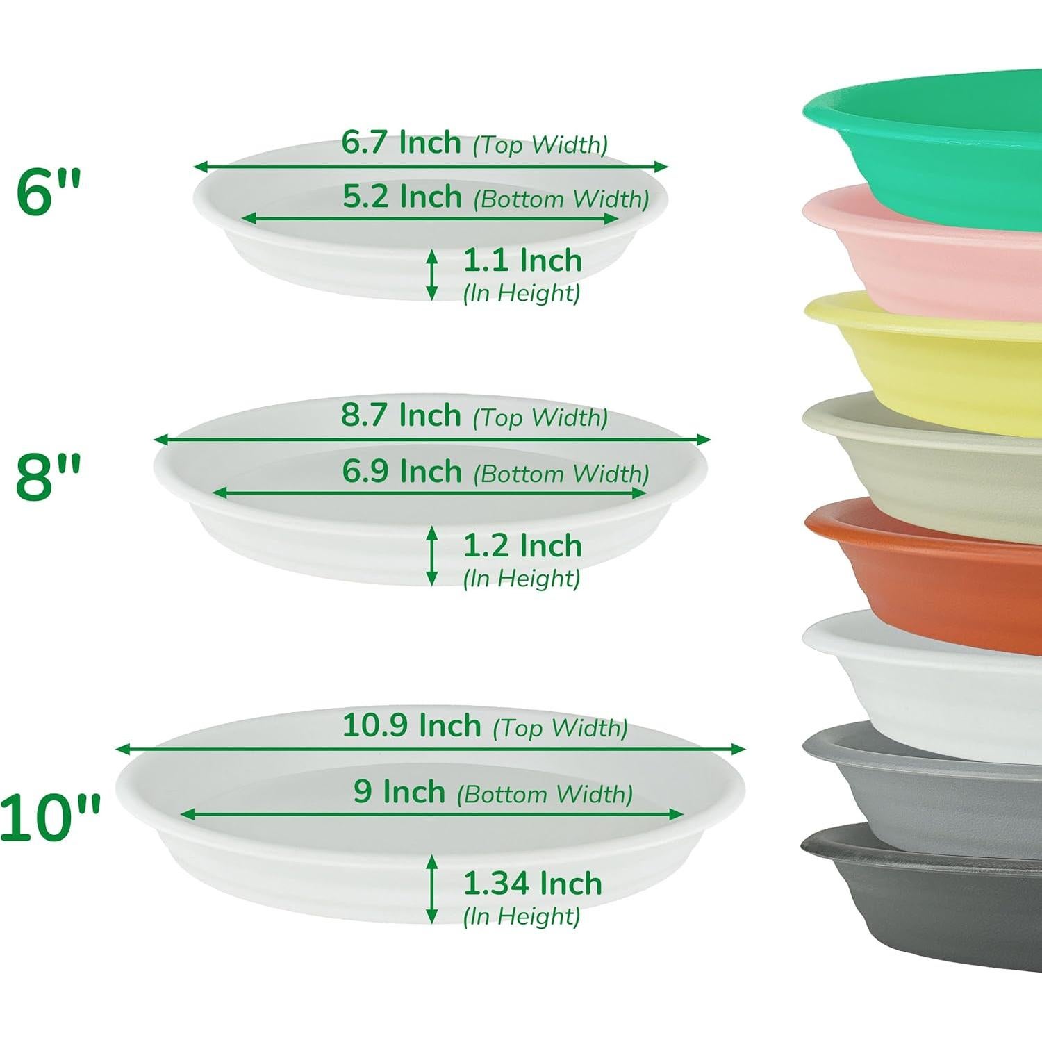 12 Platos de Goteo para Macetas ECOESPTI 15-25 cm Blanco Crema