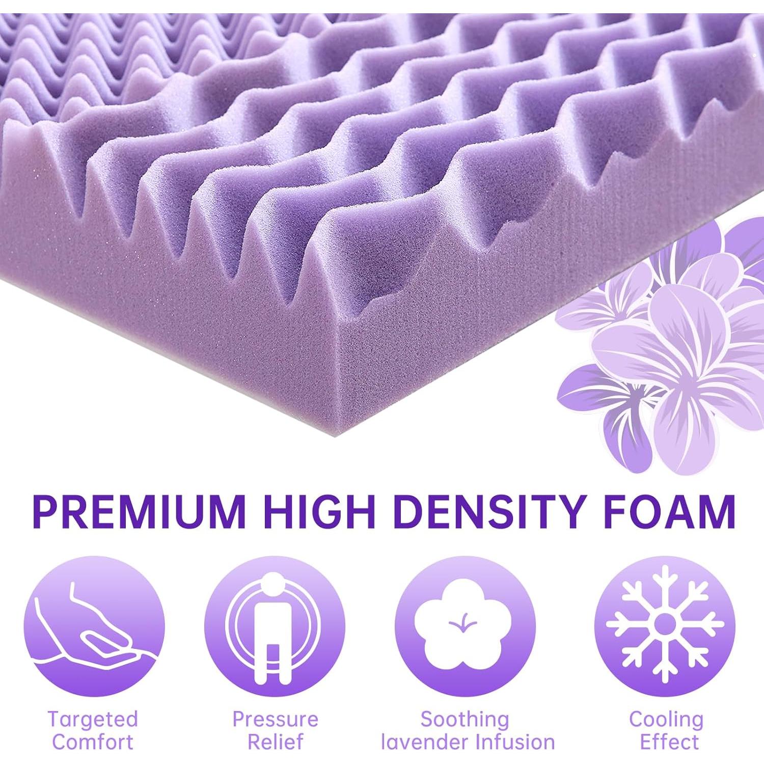 Protector de Colchón Individual MUXHOMO 5 cm Gel Lavanda 191x97 cm