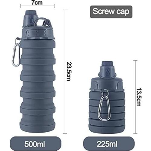 Botella Plegable 500 ml y Taza Silicona 200 ml Konlongzan