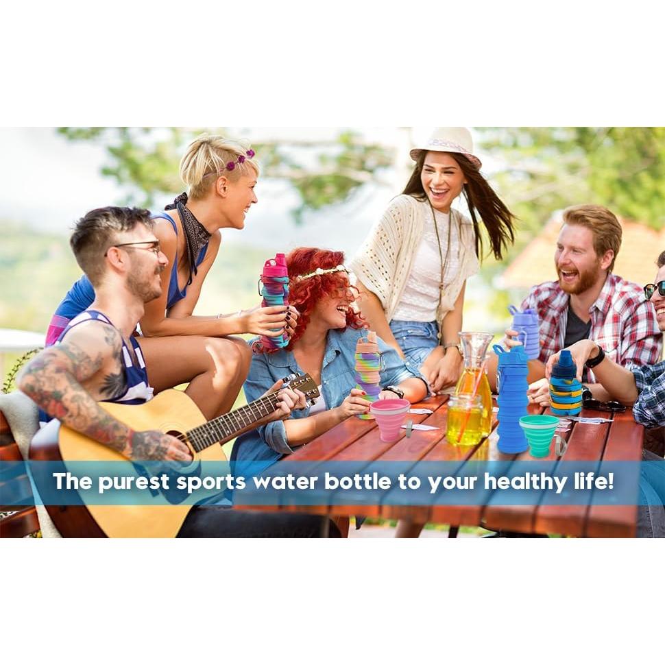 Botella Plegable 500 ml y Taza Silicona 200 ml Konlongzan