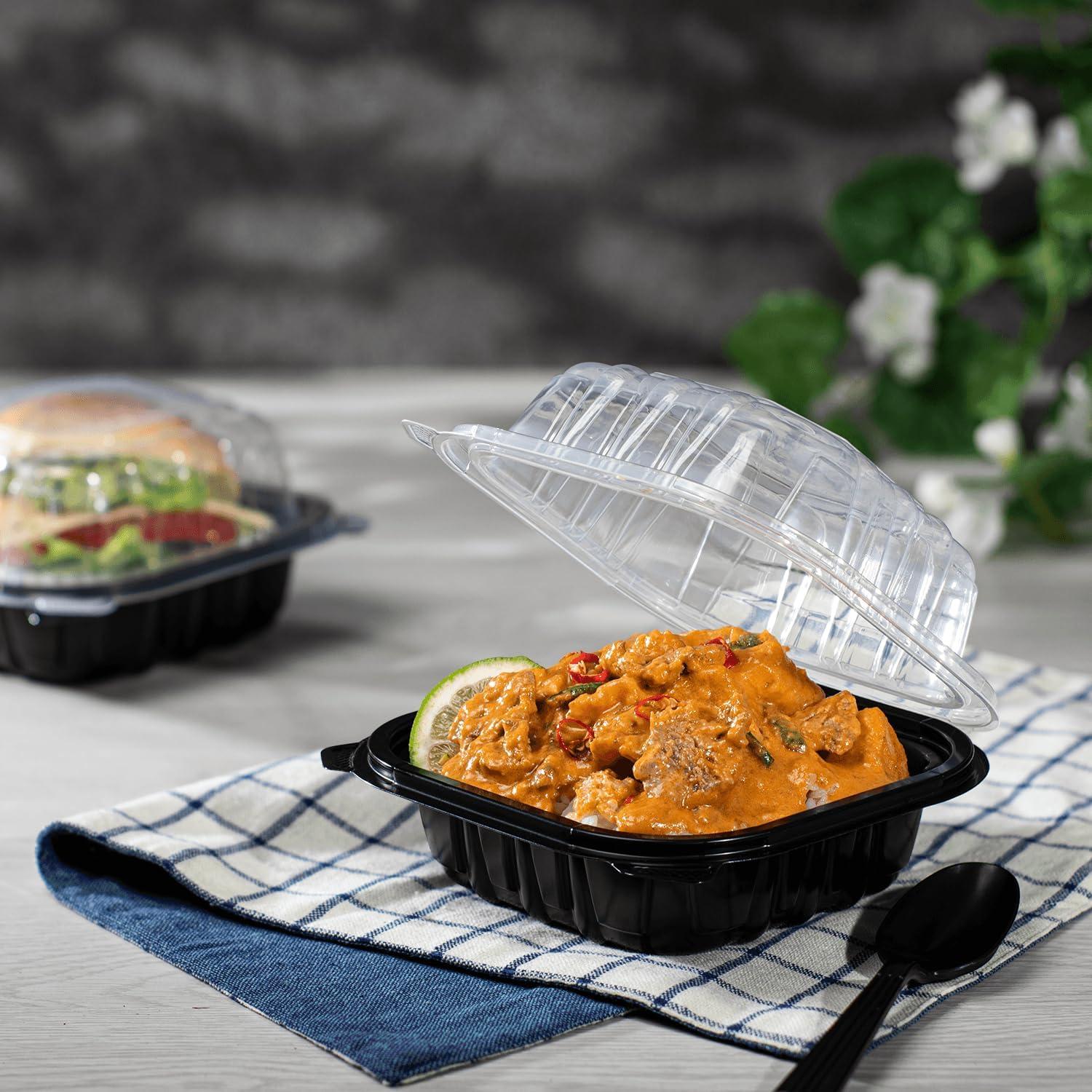 Contenedor con bisagra Karat Premium PP 15.24x15.24cm 1 compartimento