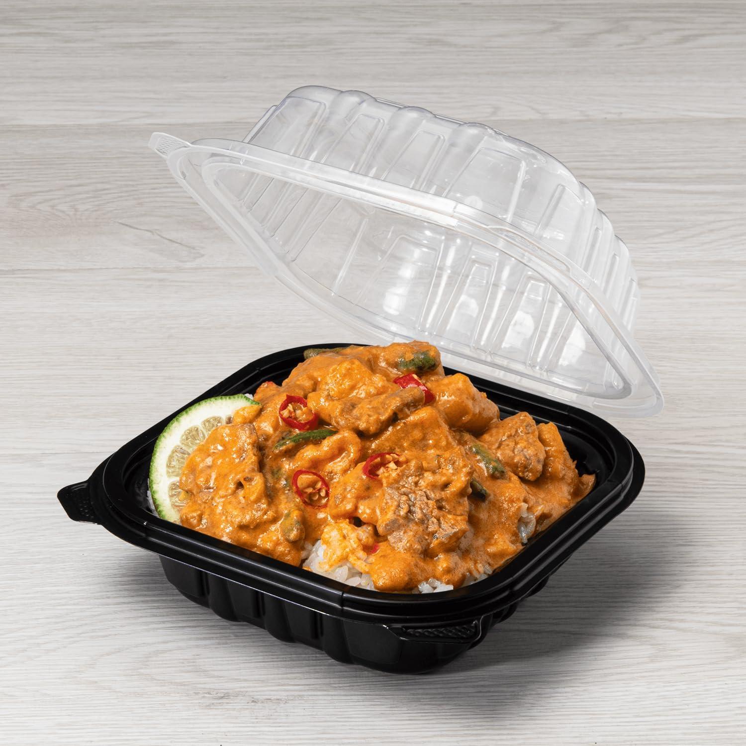 Contenedor con bisagra Karat Premium PP 15.24x15.24cm 1 compartimento