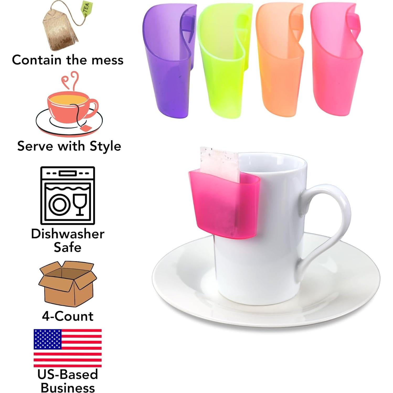 Soporte para Bolsa de Té en Taza Iconikal 4-Pack Multicolor