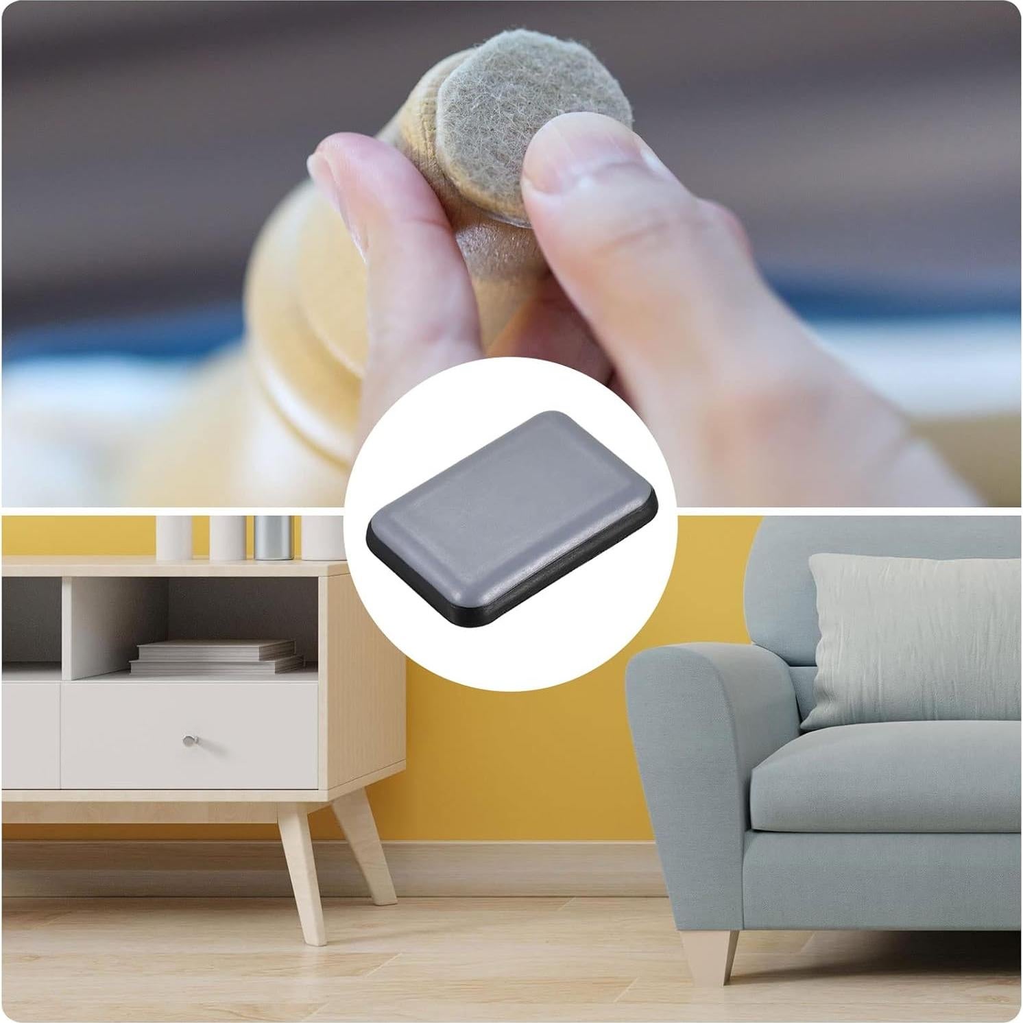 Deslizadores de Muebles PTFE Metallixity 35x25mm 12Pcs