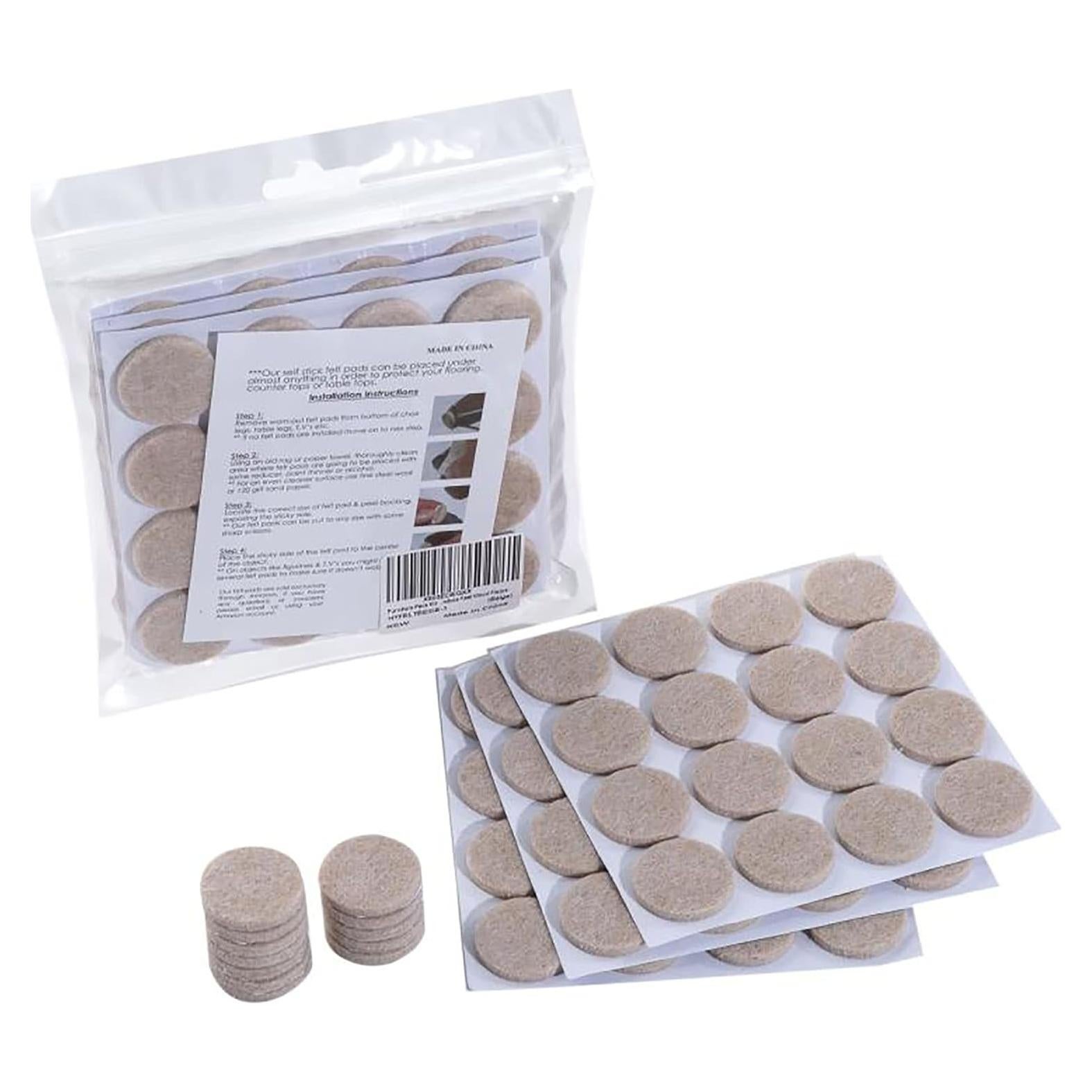 Almohadillas de Fieltro Autoadhesivas ZY 48 Pcs Beige 2.54 cm