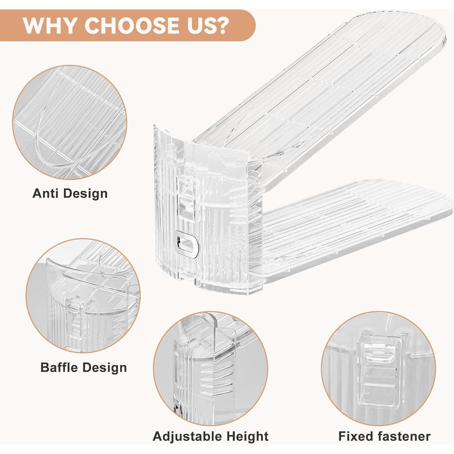 Organizador de Zapatos Neprock 12 Unidades Transparente Ajustable