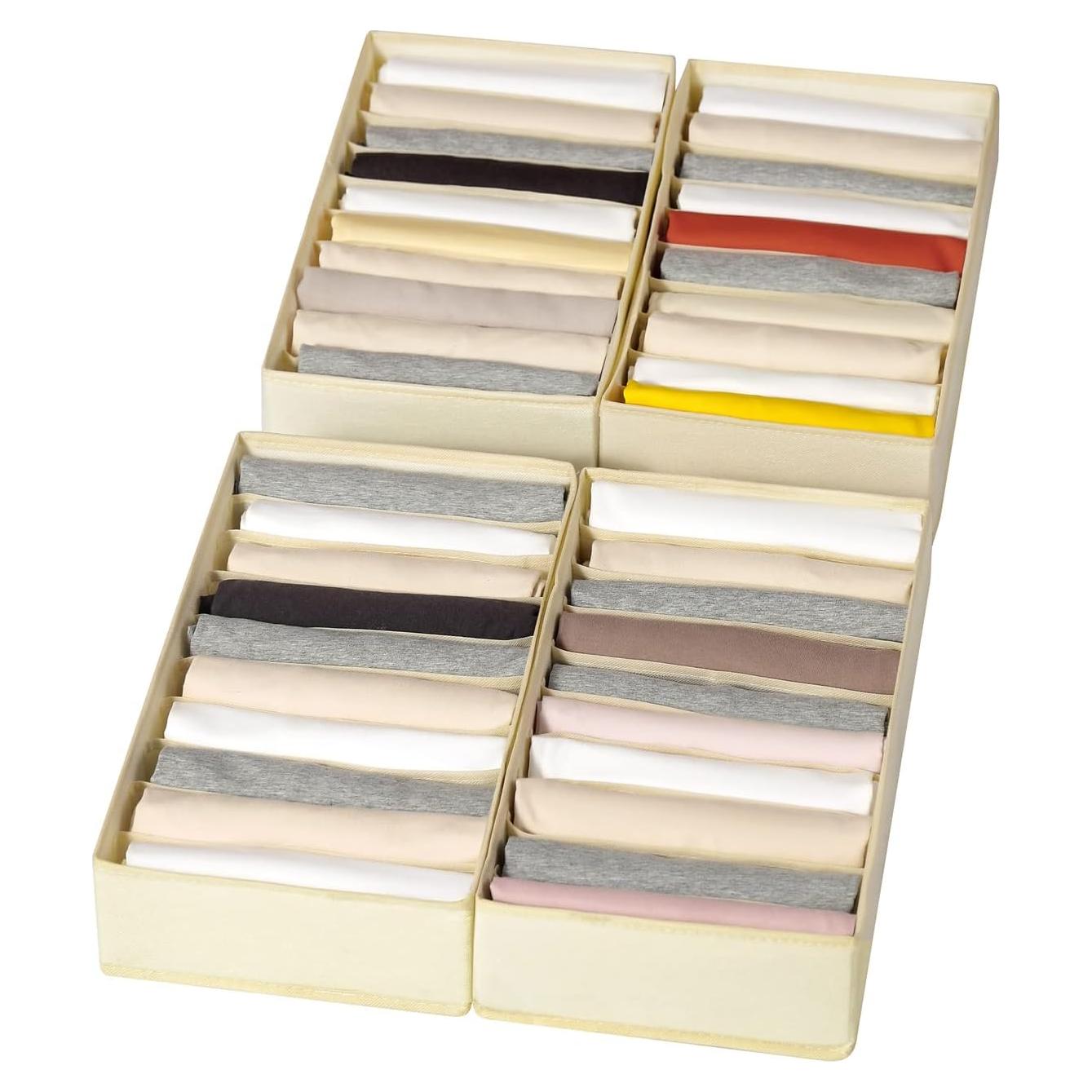 Organizador de Cajón para Ropa Coorganisers 10 Compartimentos Beige