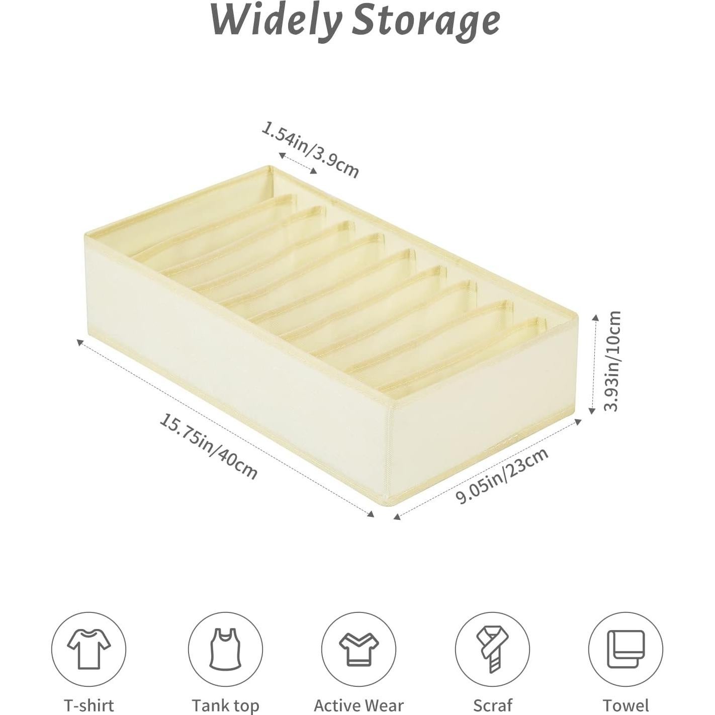 Organizador de Cajón para Ropa Coorganisers 10 Compartimentos Beige