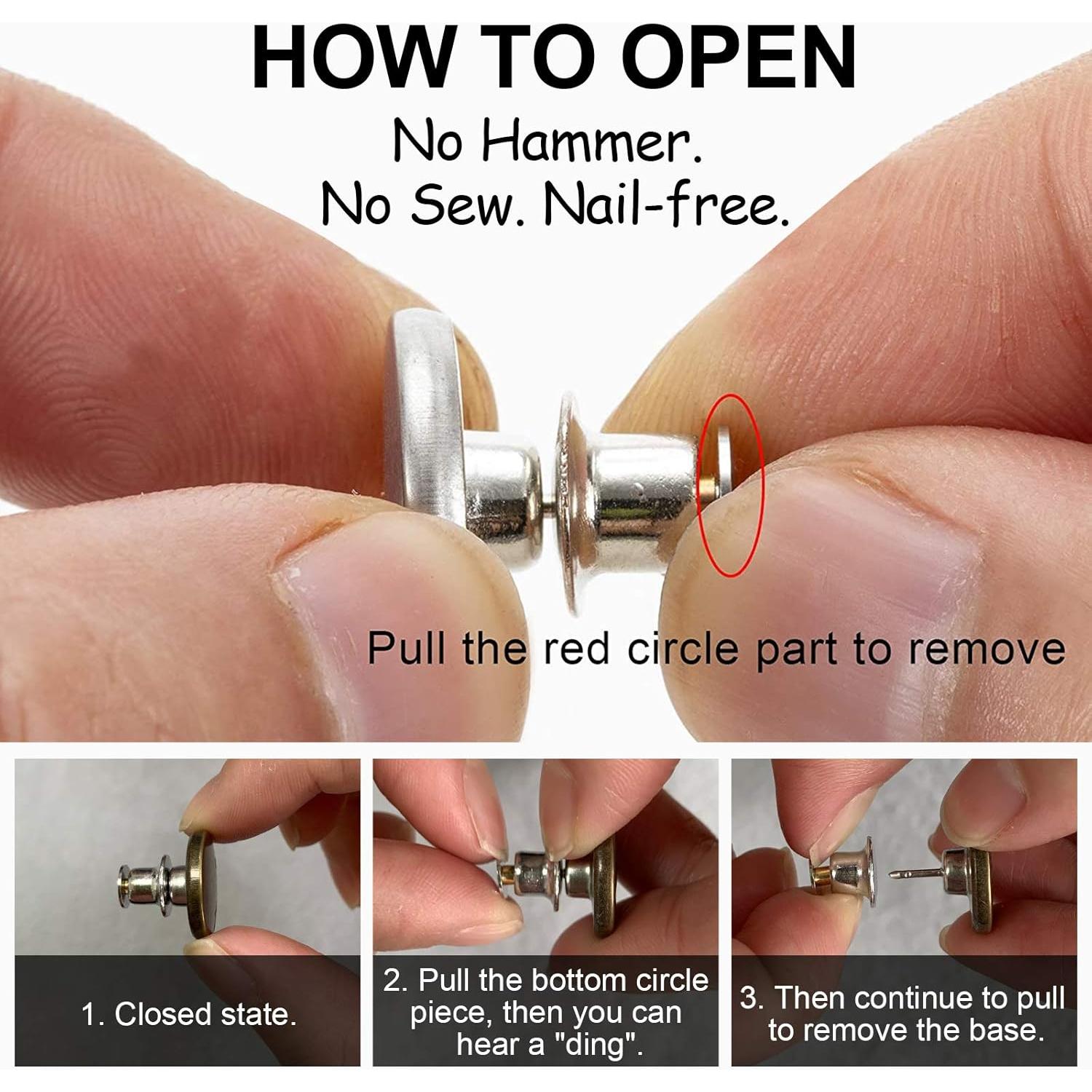 Botones de Reemplazo TOOVREN 8 Piezas Ajustables para Jeans