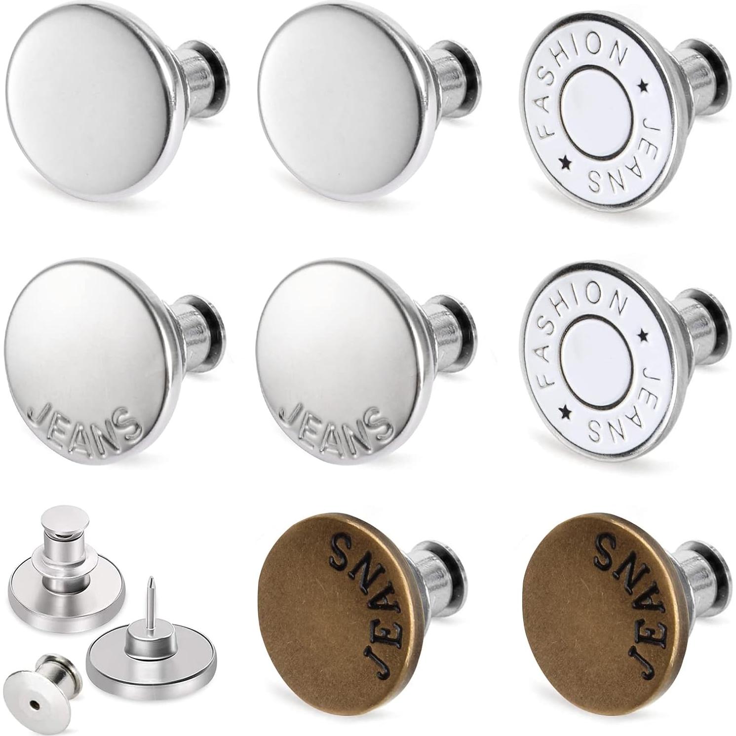 Botones de Reemplazo TOOVREN 8 Piezas Ajustables para Jeans