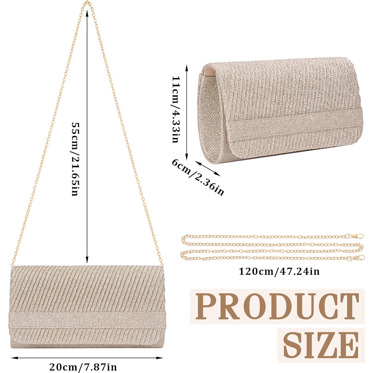 Bolso de Noche Larcenciel Oro Rosa para Mujer 20x10x6 cm