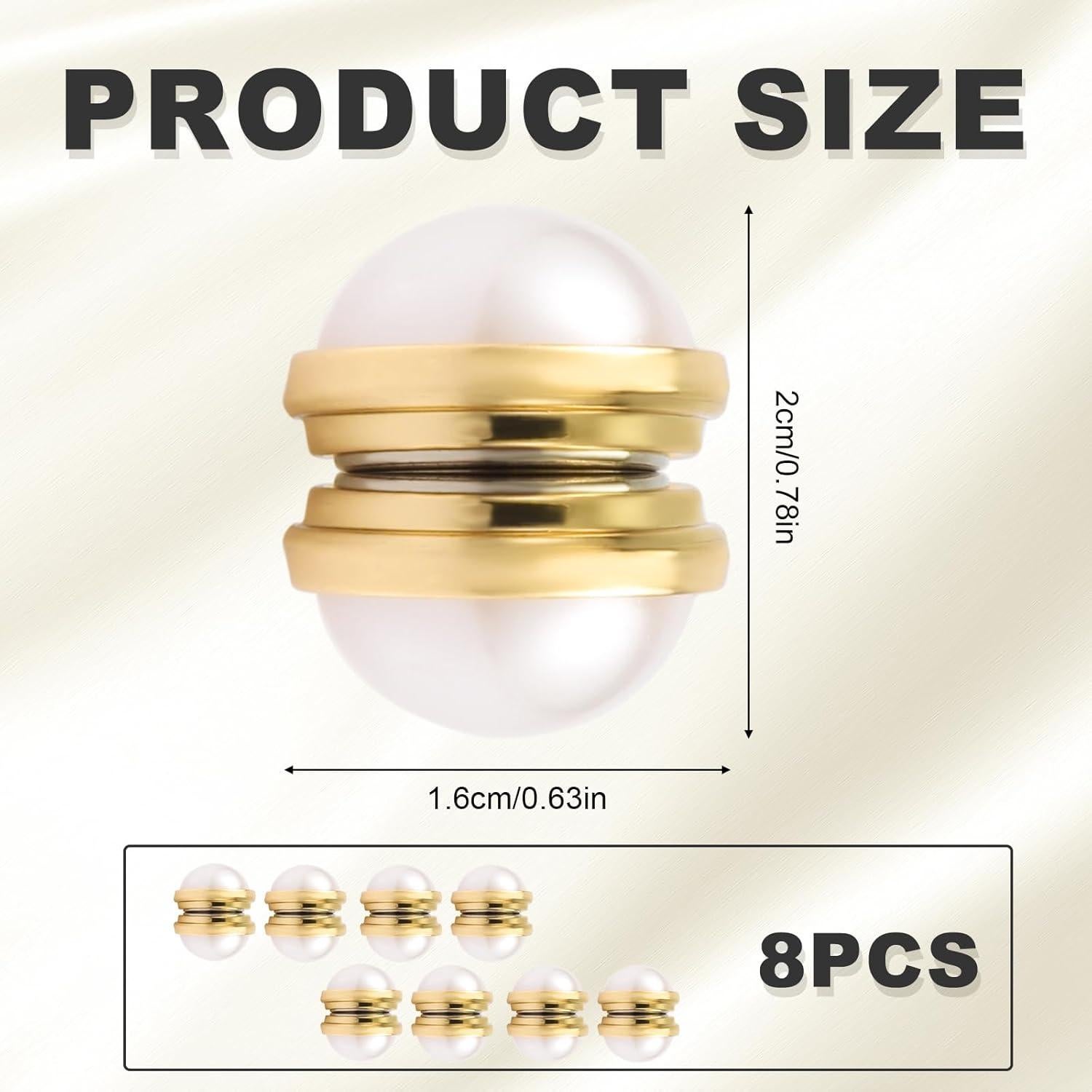 8 Pesos Magnéticos de Perlas para Velo de Boda Oro