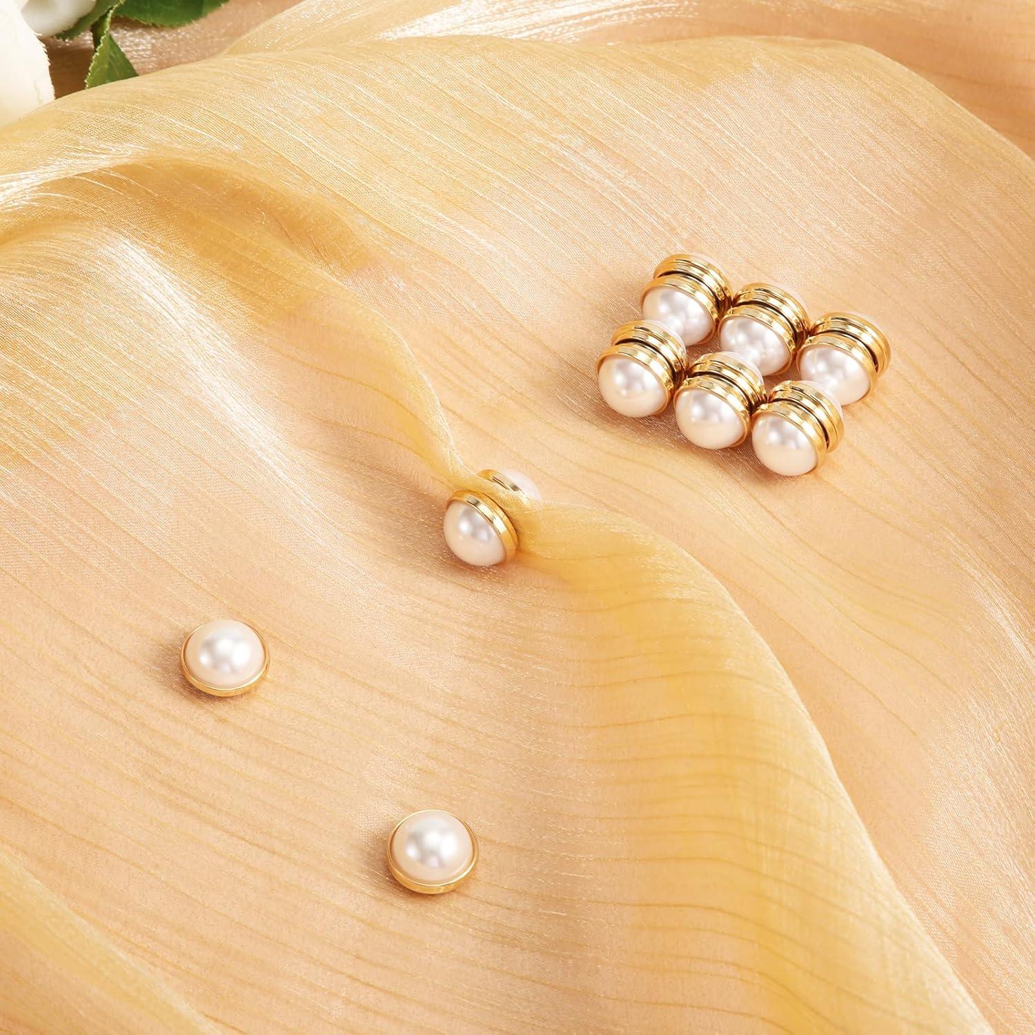 8 Pesos Magnéticos de Perlas para Velo de Boda Oro