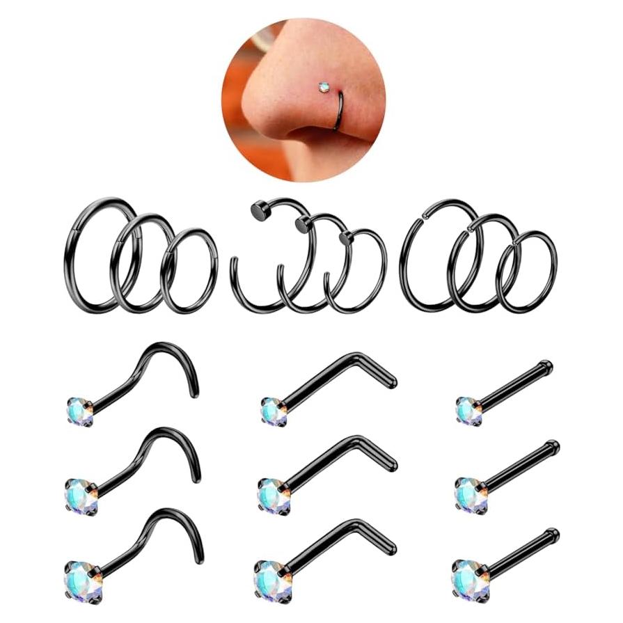 Aros Nasales UBGICIG 316L Acero Quirúrgico 18G y 20G