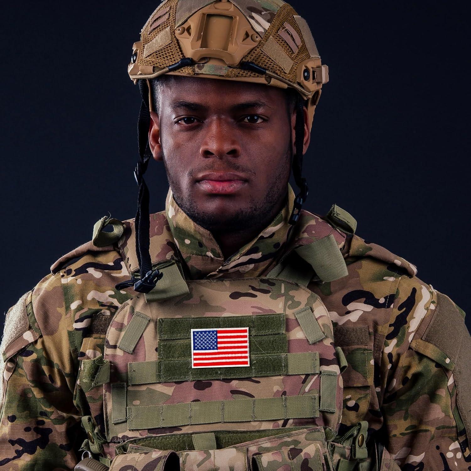 American Flag Tactical Patch (2-Pack) | Hook & Loop 2x3 USA Flag Military Patch, Tactical Patches for Backpacks, Hats, Bags, and Equipment