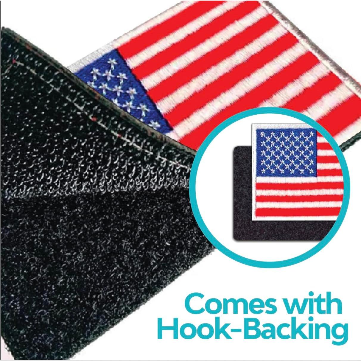 American Flag Tactical Patch (2-Pack) | Hook & Loop 2x3 USA Flag Military Patch, Tactical Patches for Backpacks, Hats, Bags, and Equipment