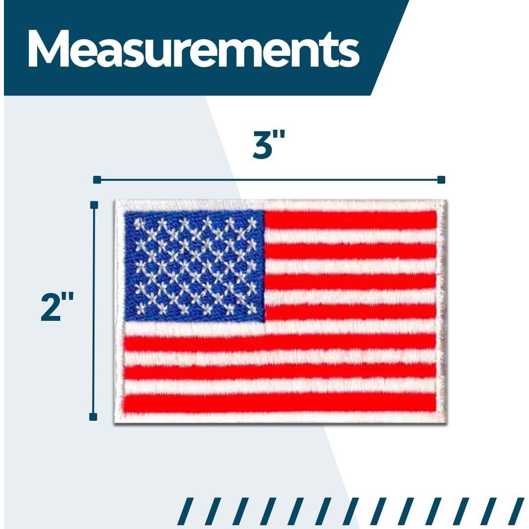 American Flag Tactical Patch (2-Pack) | Hook & Loop 2x3 USA Flag Military Patch, Tactical Patches for Backpacks, Hats, Bags, and Equipment