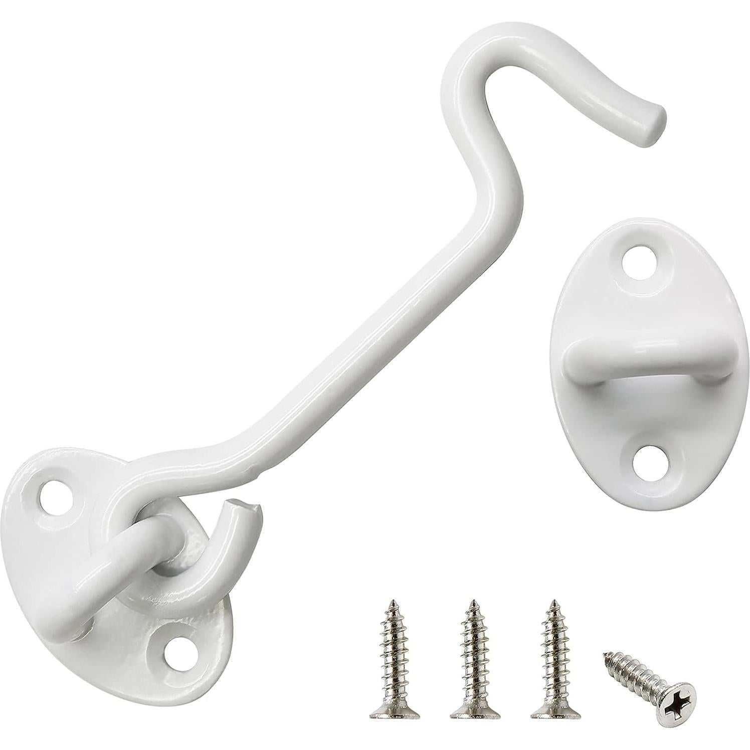 Paquete de 2 Ganchos y Ojos de Privacidad Kyuionty 10 cm Acero Inoxidable Blanco