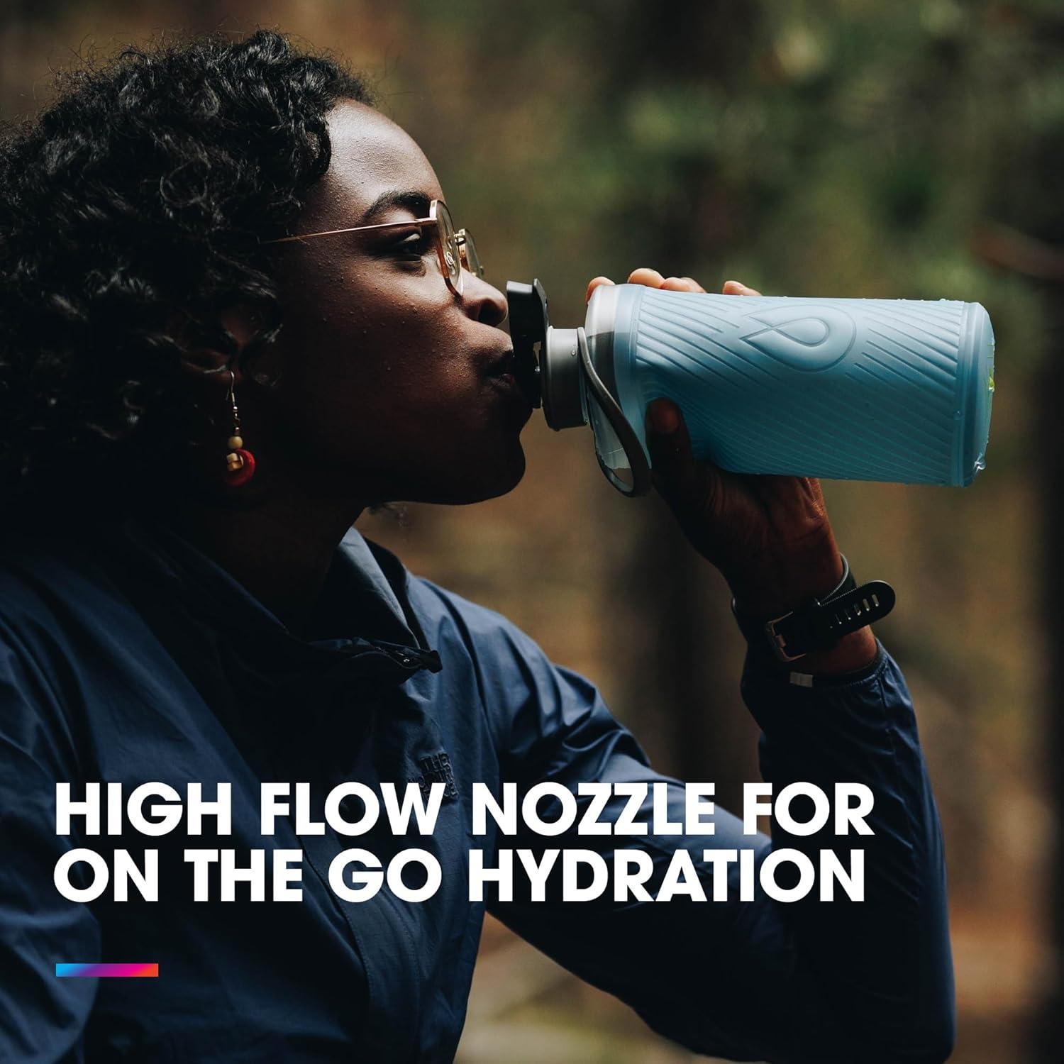 Botella de Agua Plegable HydraPak FLUX 1L - Ligera y Durable