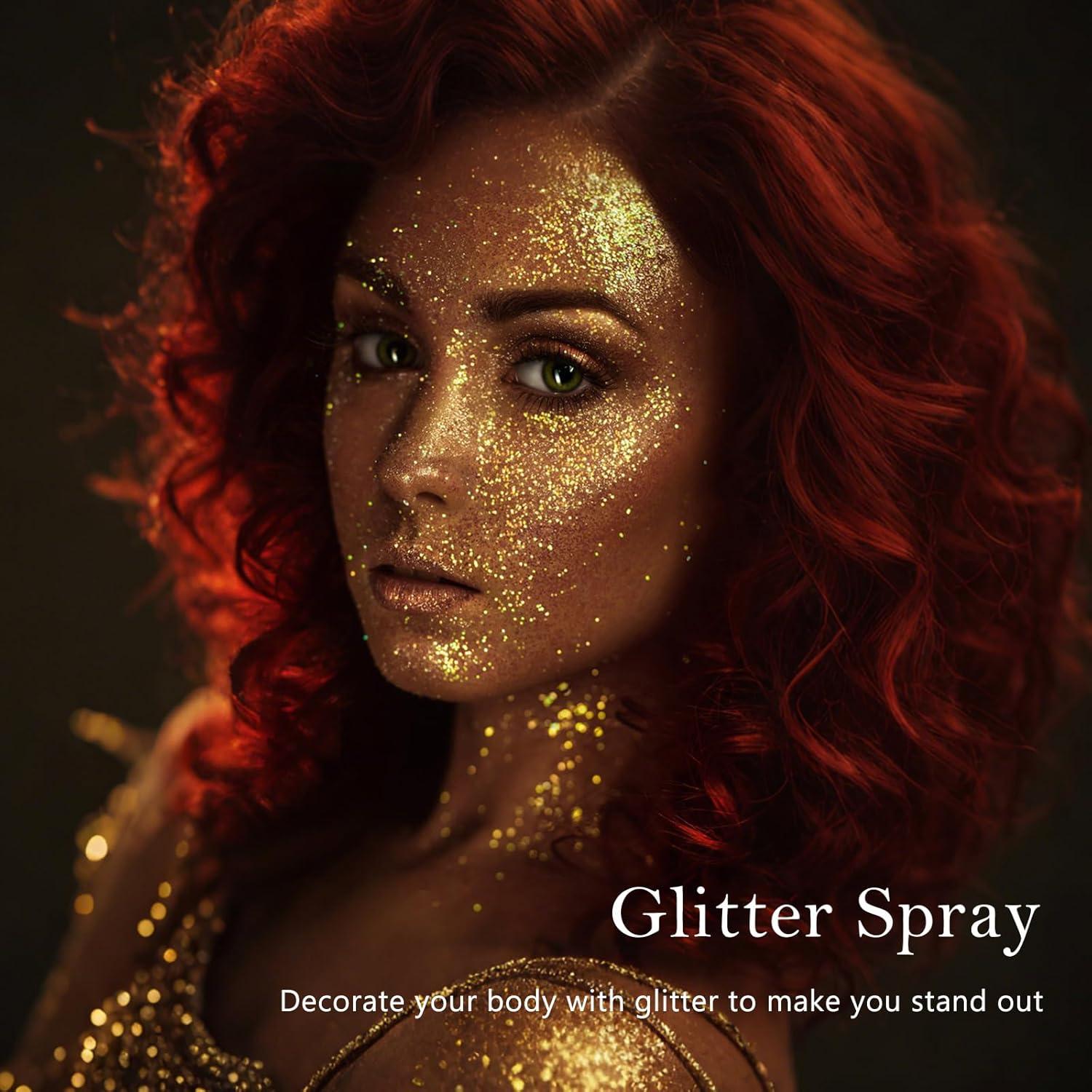 Spray de Brillo Corporal Holográfico Oranllow 70.87g - Dorado