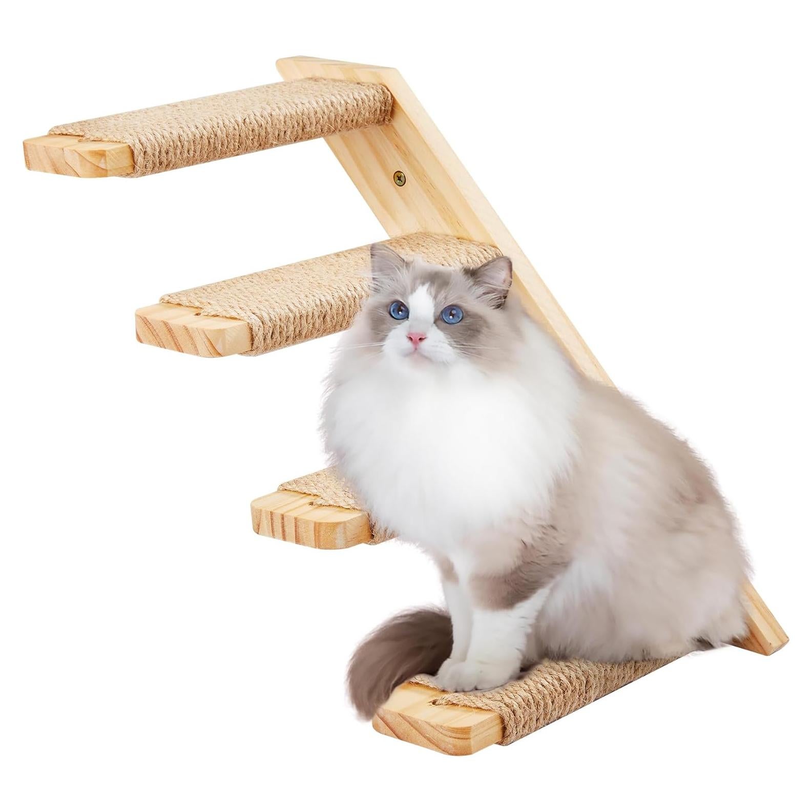 Estantería para Gatos PELUOMOZ 4 Escalones Montada en Pared