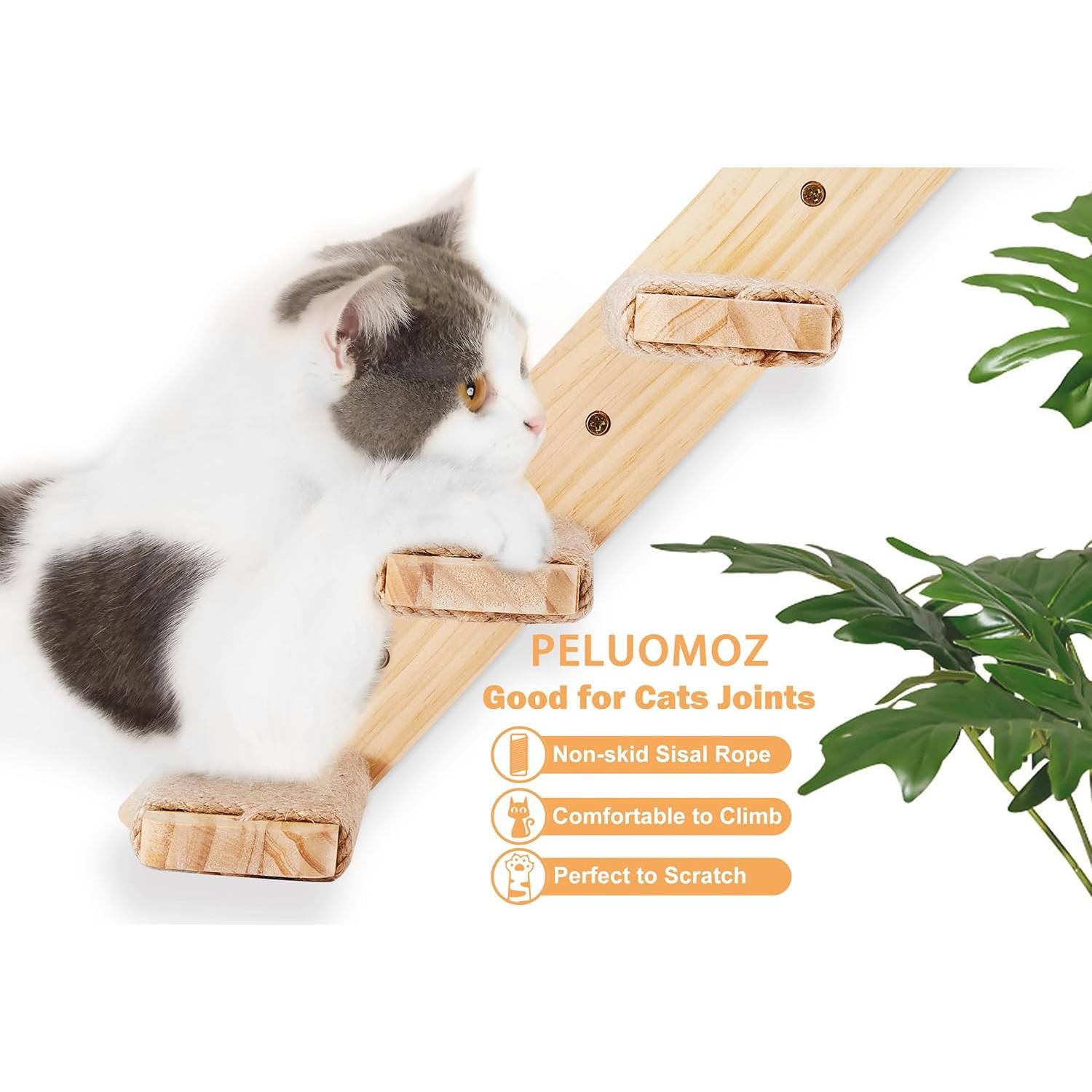 Estantería para Gatos PELUOMOZ 4 Escalones Montada en Pared