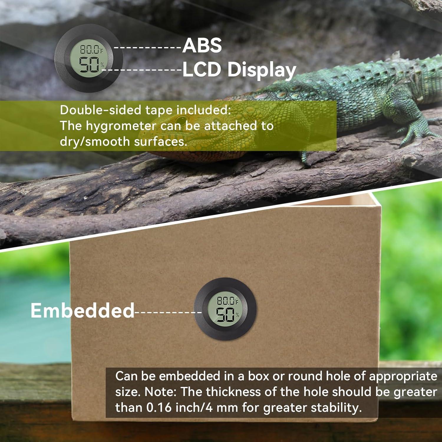 Paquete de 2 Higrómetros Digitales A01 Negro - Medidor de Humedad y Temperatura