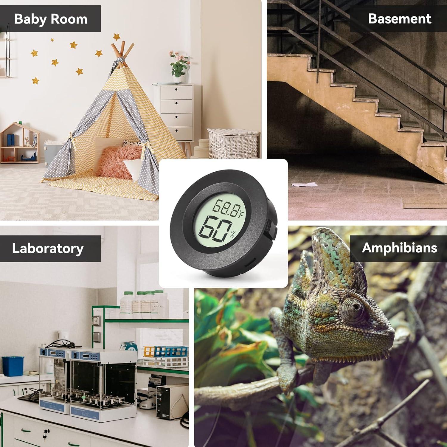 Paquete de 2 Higrómetros Digitales A01 Negro - Medidor de Humedad y Temperatura