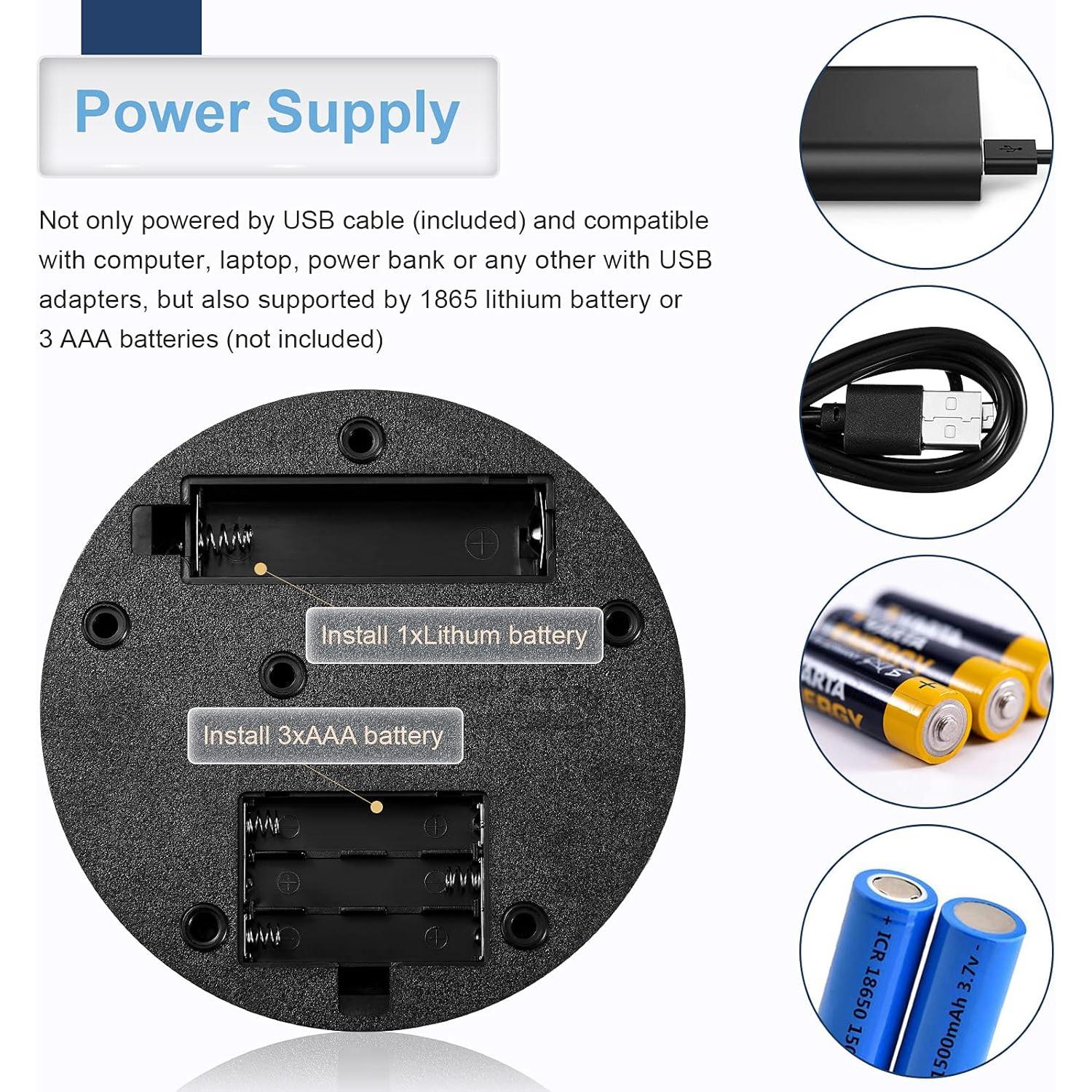 Soporte de Exhibición Rotativo Hicarer 360° USB Negro