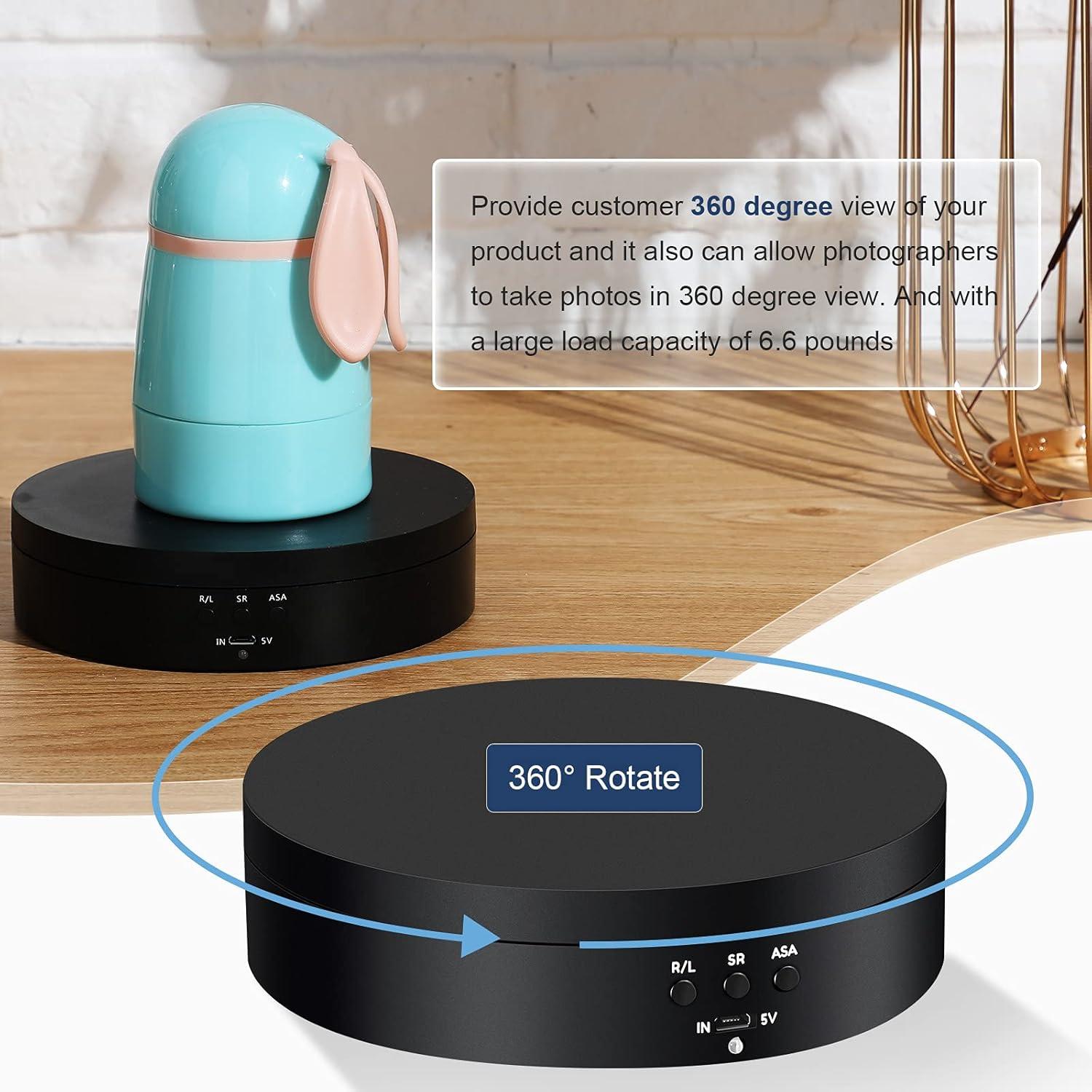 Soporte de Exhibición Rotativo Hicarer 360° USB Negro