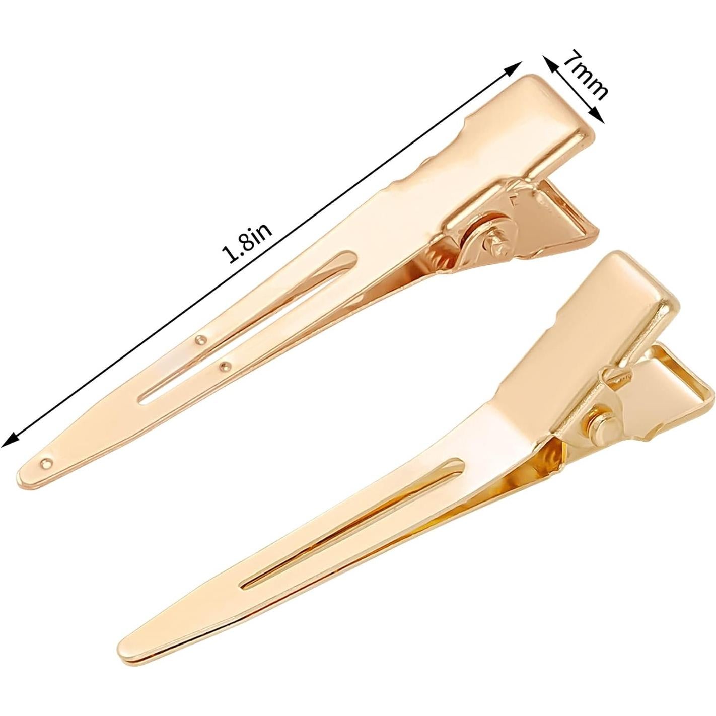 50 Clips de Rizo de Cocodrilo Dorados Bantoye 4.5cm Accesorios