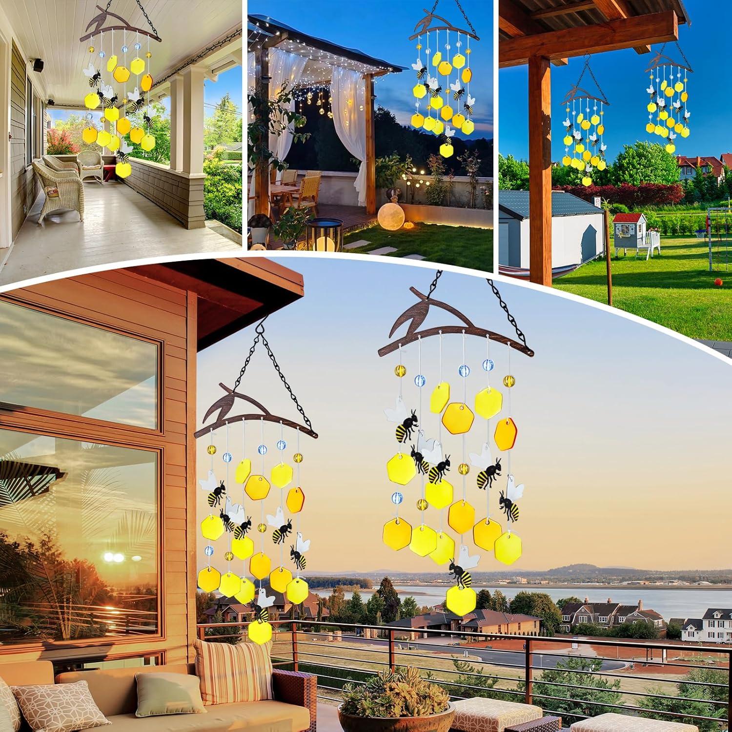 Campana de Viento de Vidrio Templado X-PREK Abejas 38cm