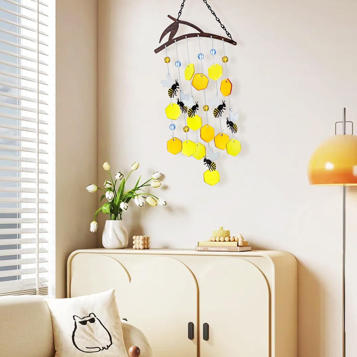 Campana de Viento de Vidrio Templado X-PREK Abejas 38cm