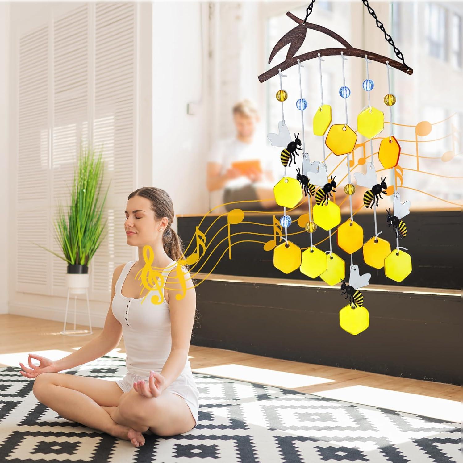 Campana de Viento de Vidrio Templado X-PREK Abejas 38cm