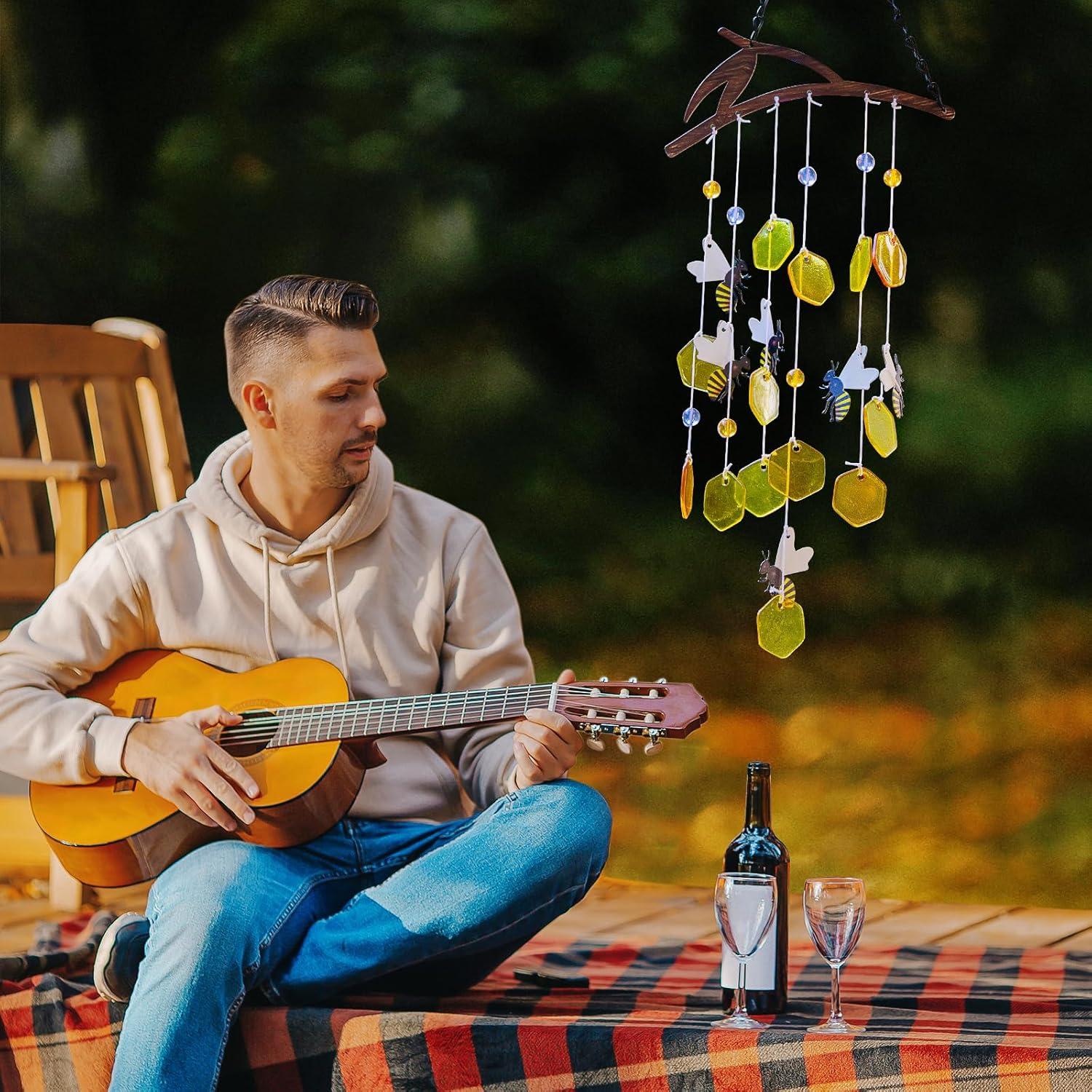 Campana de Viento de Vidrio Templado X-PREK Abejas 38cm